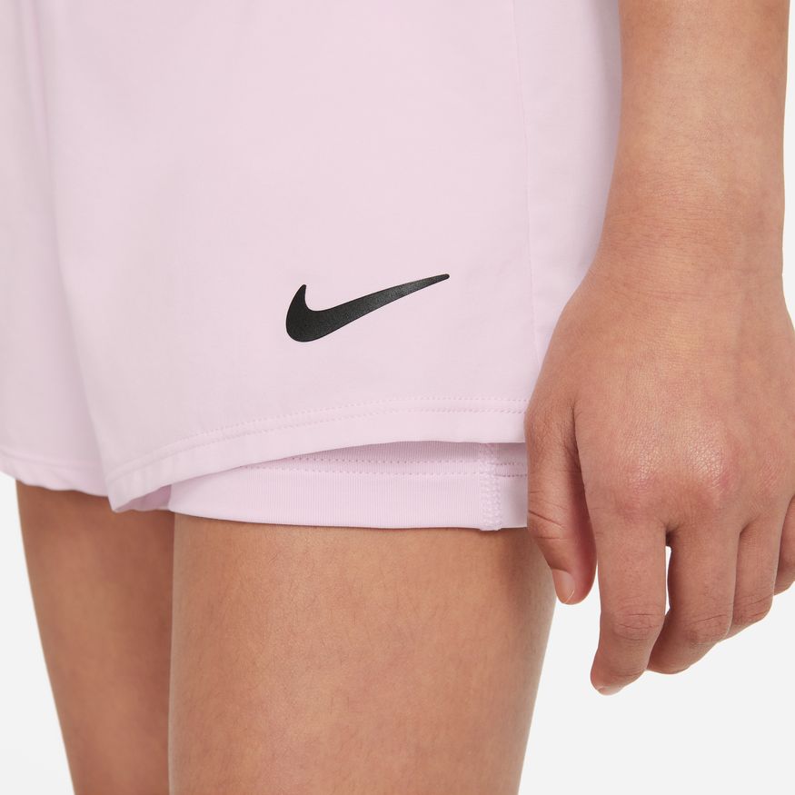 Nike Big Kids' (Girls')  Court Dri-FIT Victory Tennis Shorts in Regal Pink/Regal Pink/(Black)