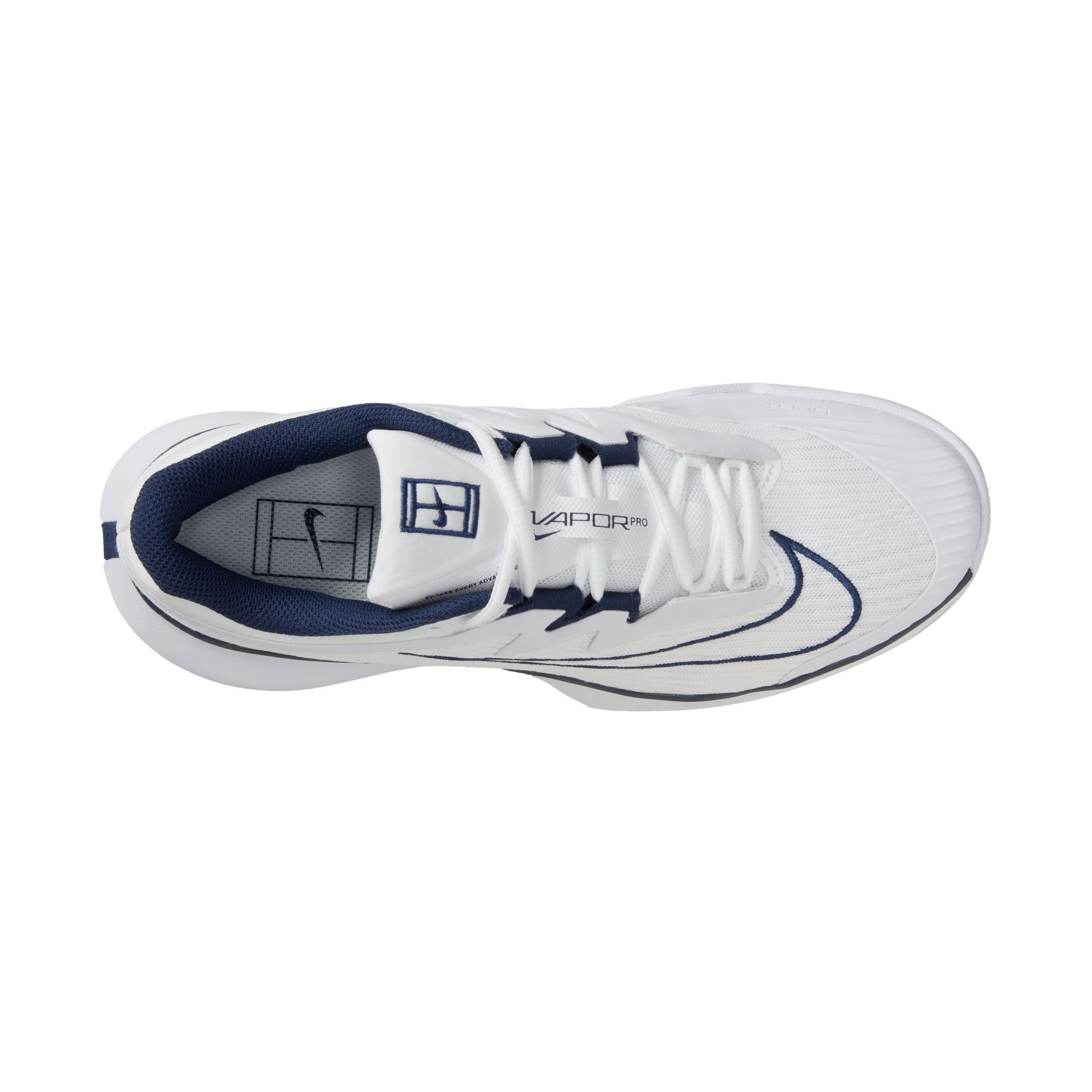 Nike Women's Vapor Pro 3 Premium Hard Court Tennis Shoes in White/Midnight Navy
