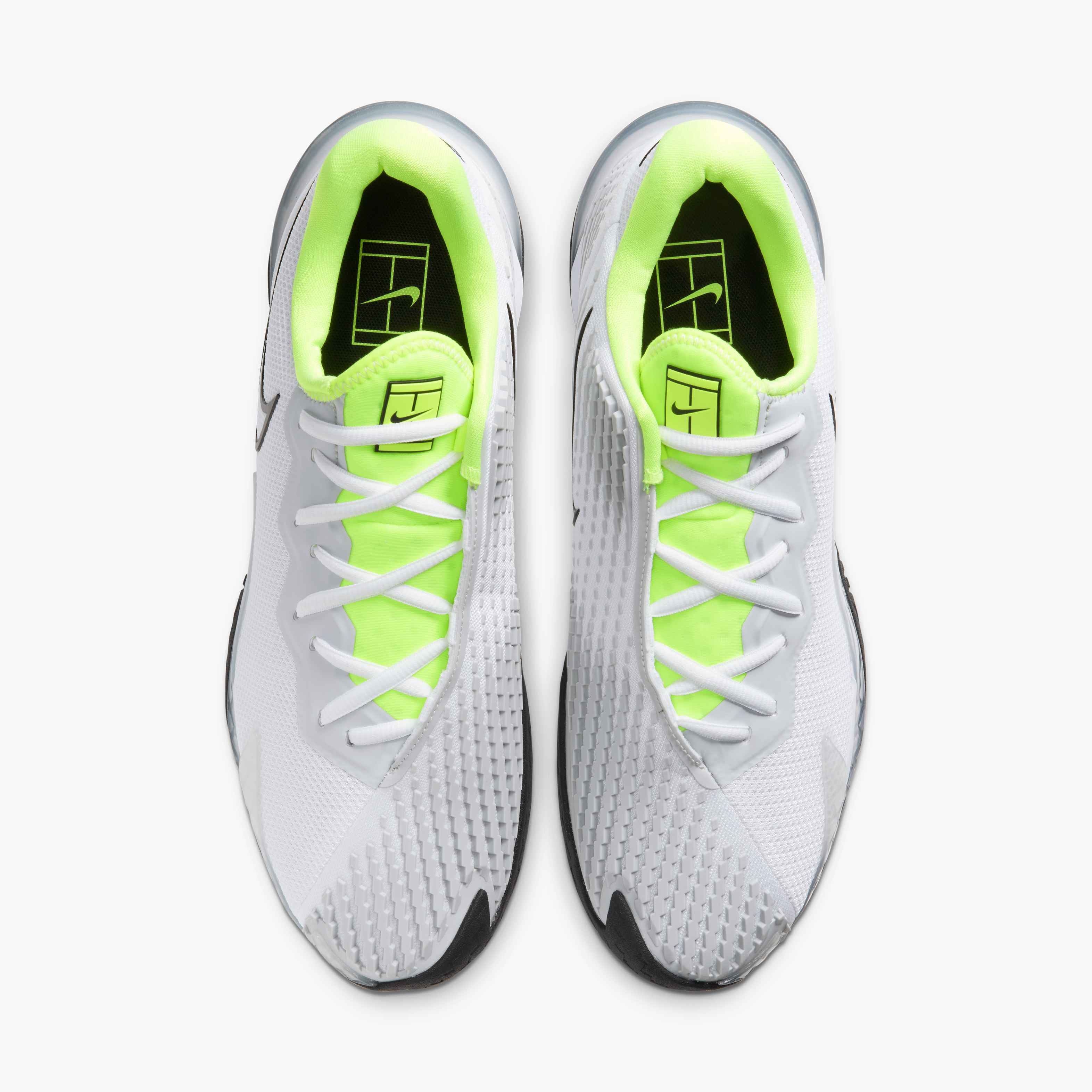 Nike Men's Hard Court Air Zoom Vapor Cage 4 in White/Black Volt Pure Platinum
