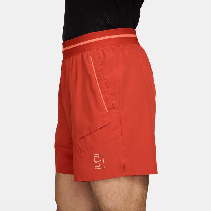 Nike Men's Court Advantage Dri-FIT 6" Tennis Shorts in PICANTE RED/ATOMIC PINK/ATOMIC PINK