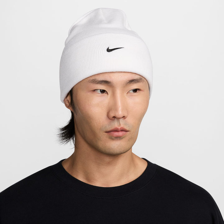 Nike Unisex Peak Futura Beanie in White/Black