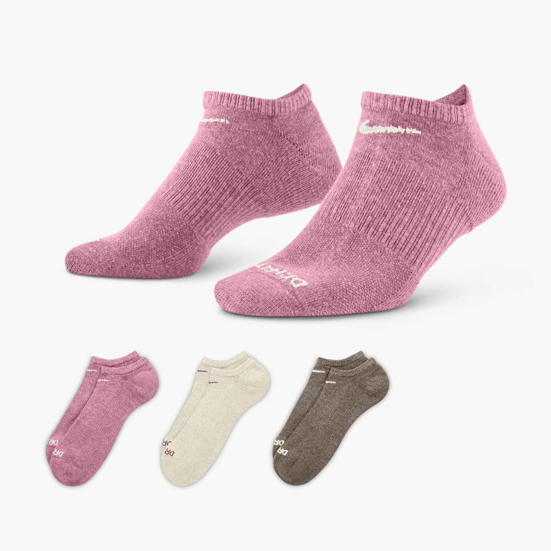 Nike Unisex Everyday Plus Cushion Training No-Show Socks (3 Pairs) in Multi-Color (936)