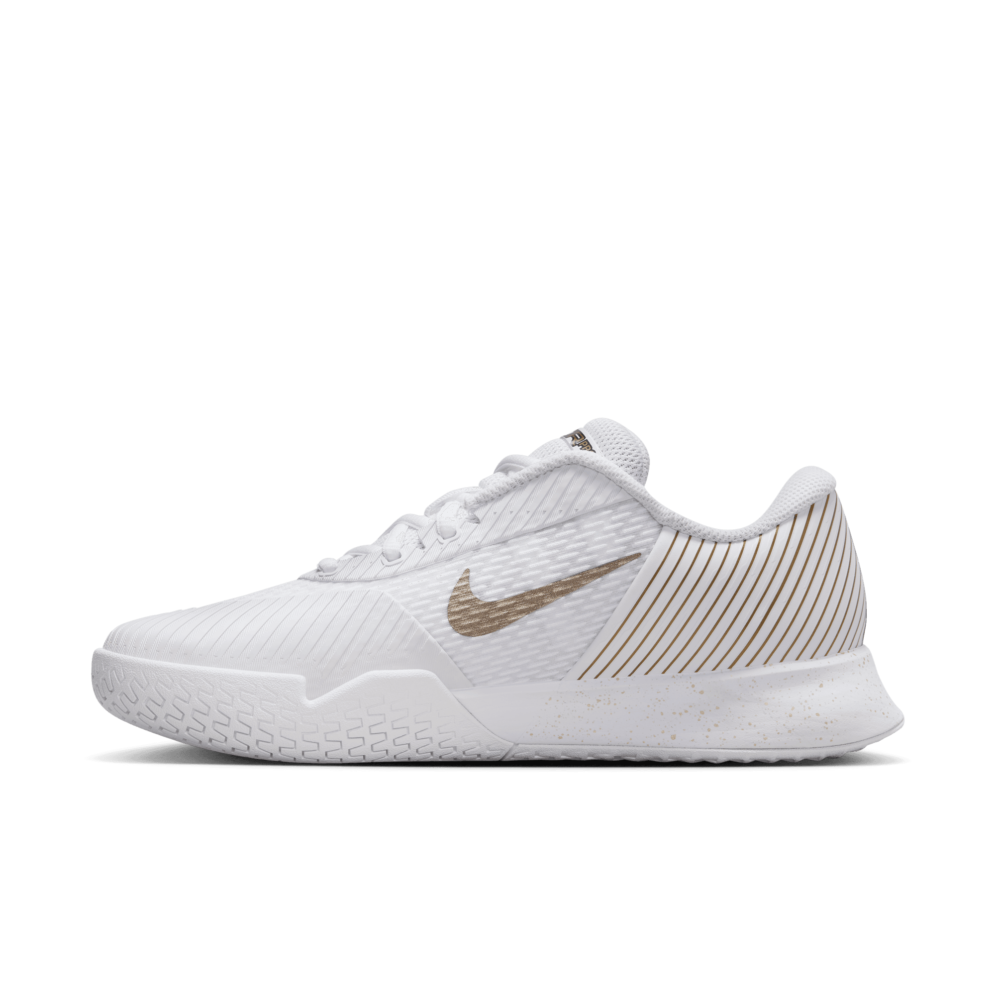 Nike Women's Air Zoom Vapor Pro 2 WMB Shoes in White/Mtlc Gold Grain-Grand Purple