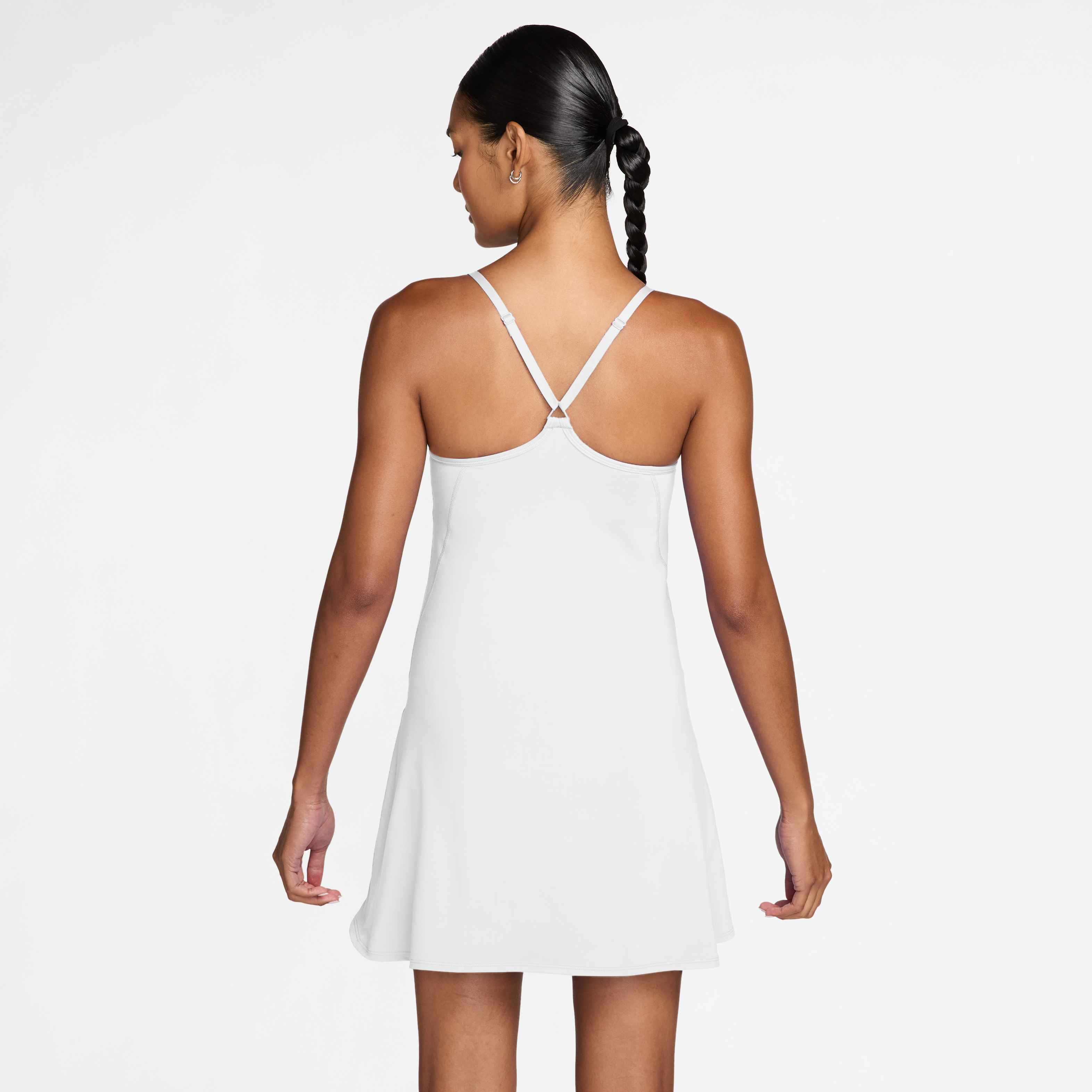 Nike Women's Court Dri-FIT Advantage Tennis Dress in WHITE/BLACK