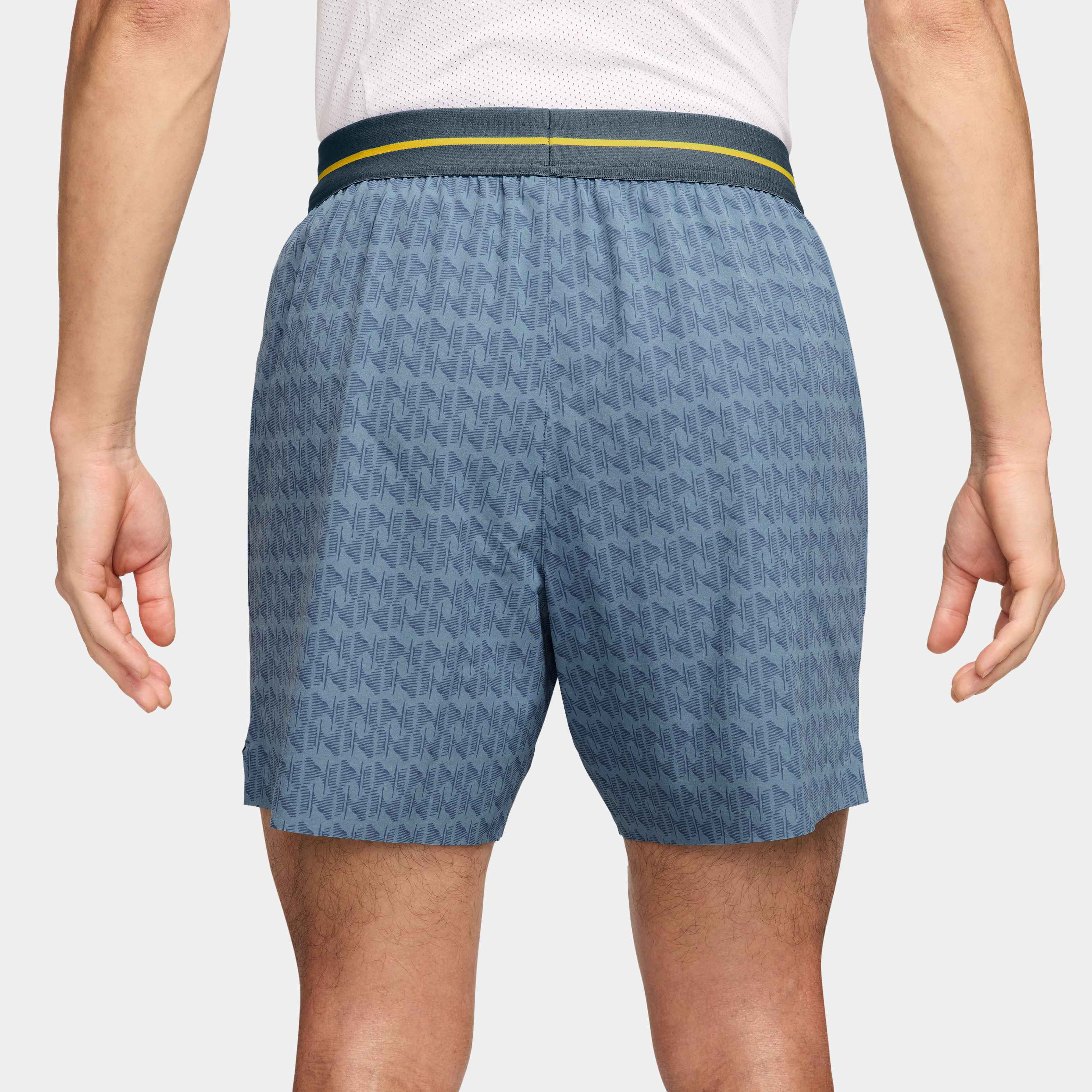 Nike Men's Court Dri-FIT Advantage 6" Printed Short in NEW SLATE/ARMORY NAVY/WHITE