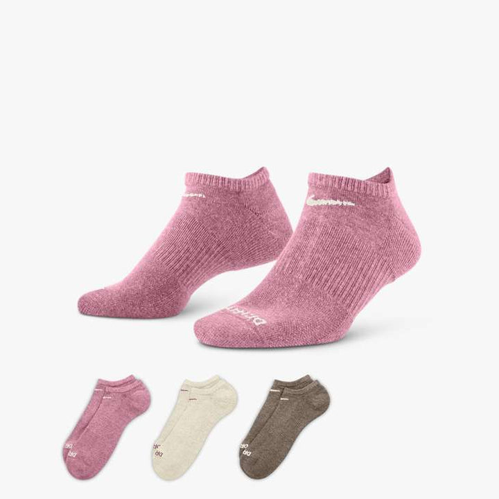 Nike Unisex Everyday Plus Cushion Training No-Show Socks (3 Pairs) in Multi-Color (936)