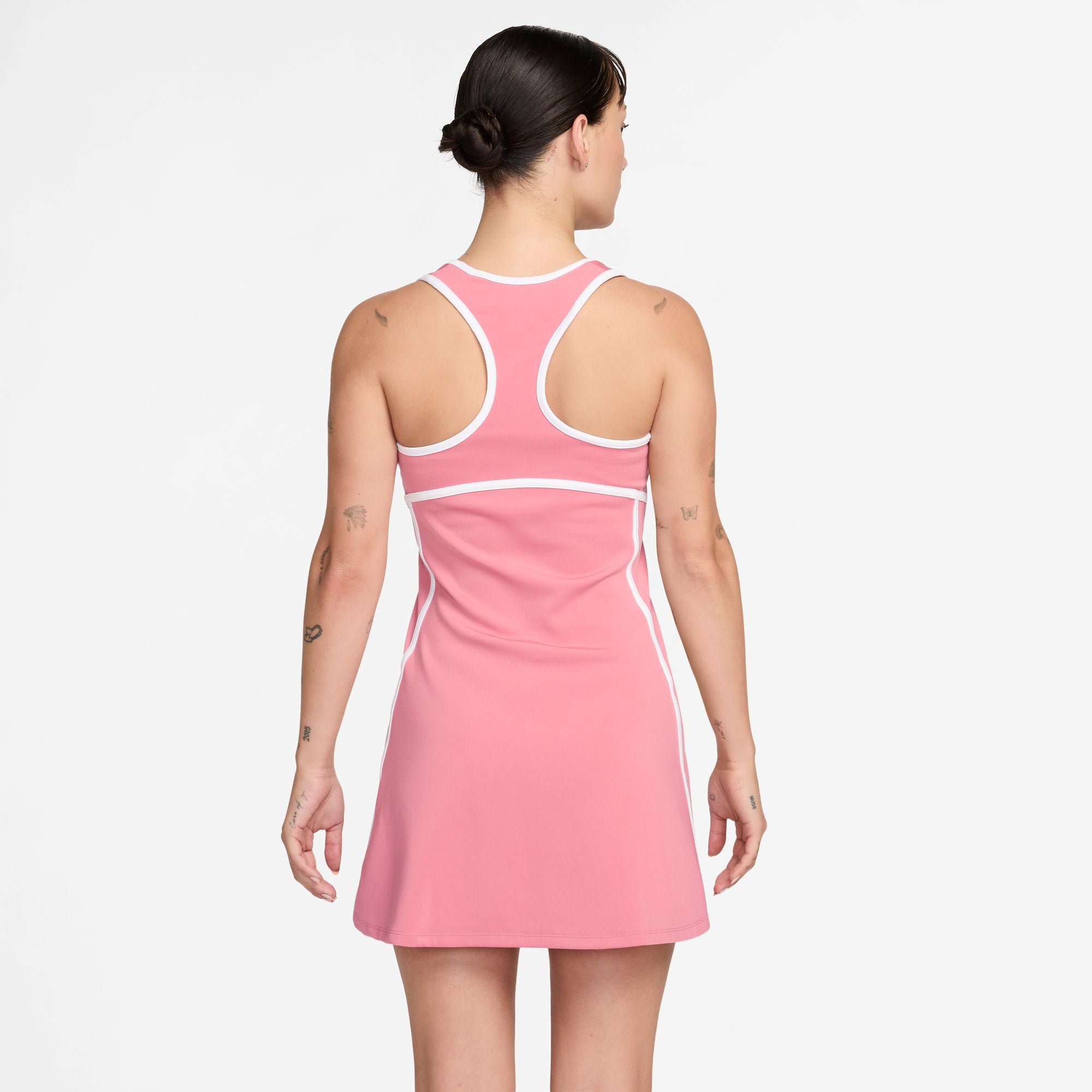 Nike Women's Court Advantage Dri-FIT Tennis Dress in PEONY/WHITE