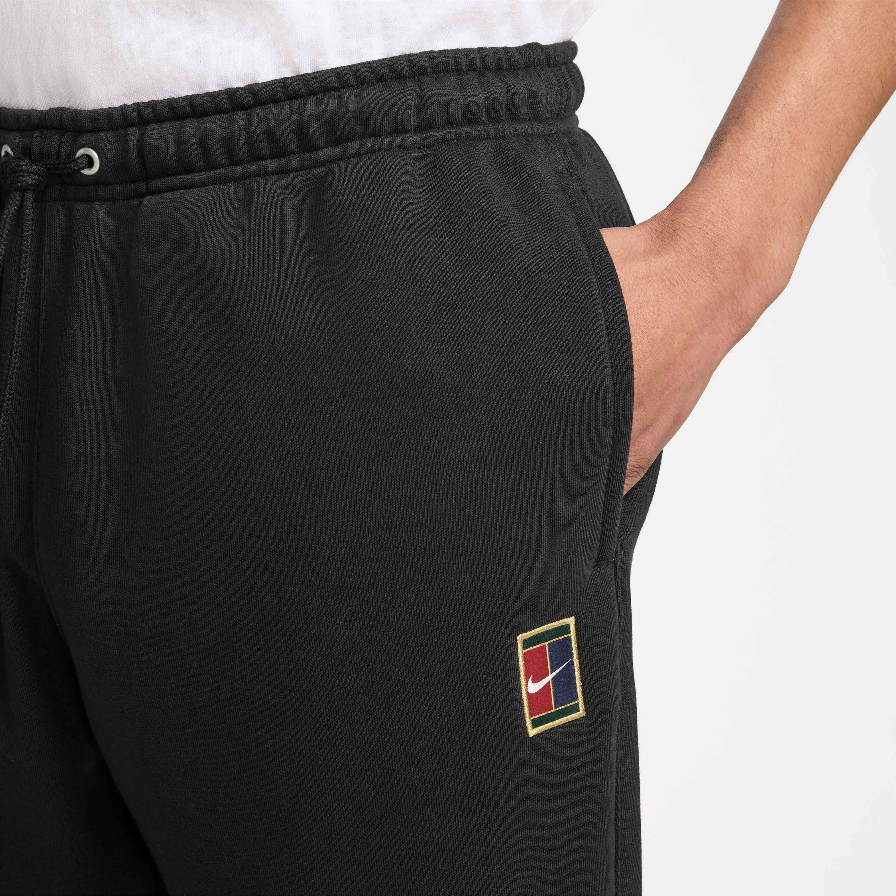 Nike Men's Court Heritage Dri-FIT Fleece Tennis Joggers in Black