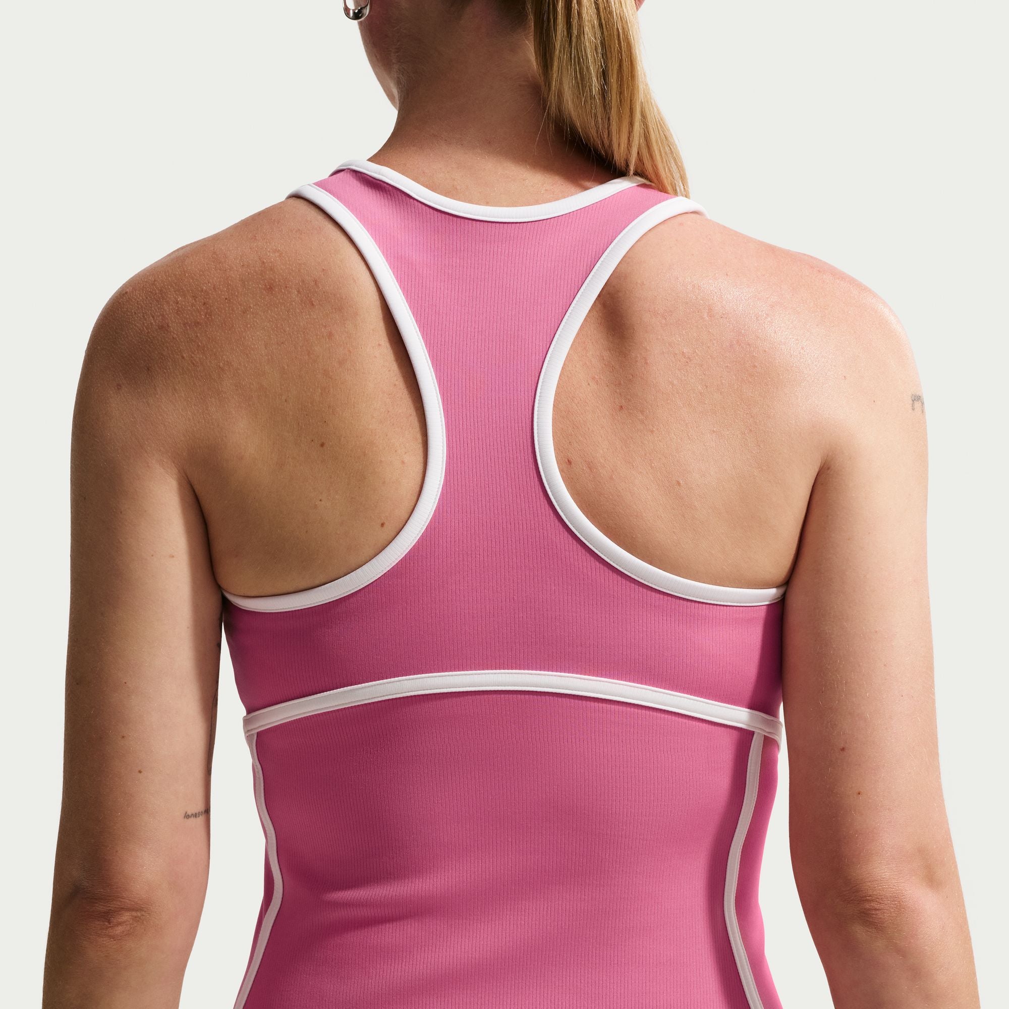 Nike Women's Court Advantage Dri-FIT Tennis Dress in PEONY/WHITE