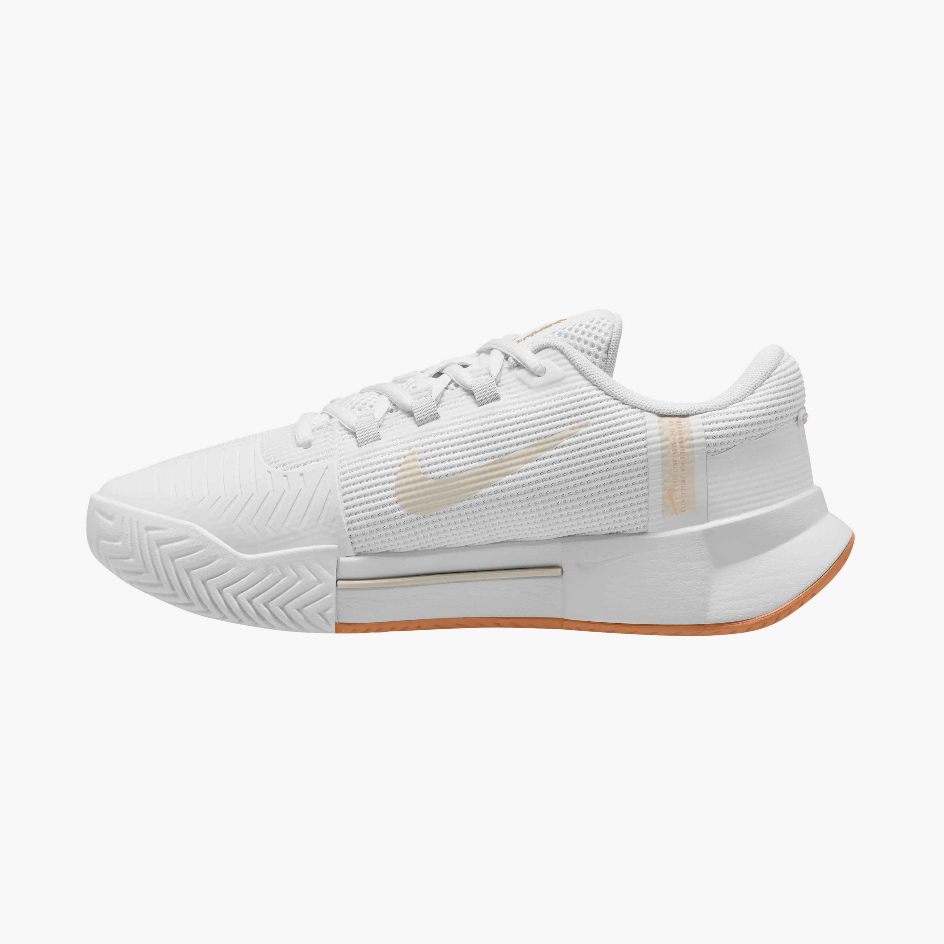 Nike Women's Zoom GP Challenge 1.5 Hard Court Tennis Shoes in WHITE/LT OREWOOD BRN-SUMMIT WHITE-LINEN