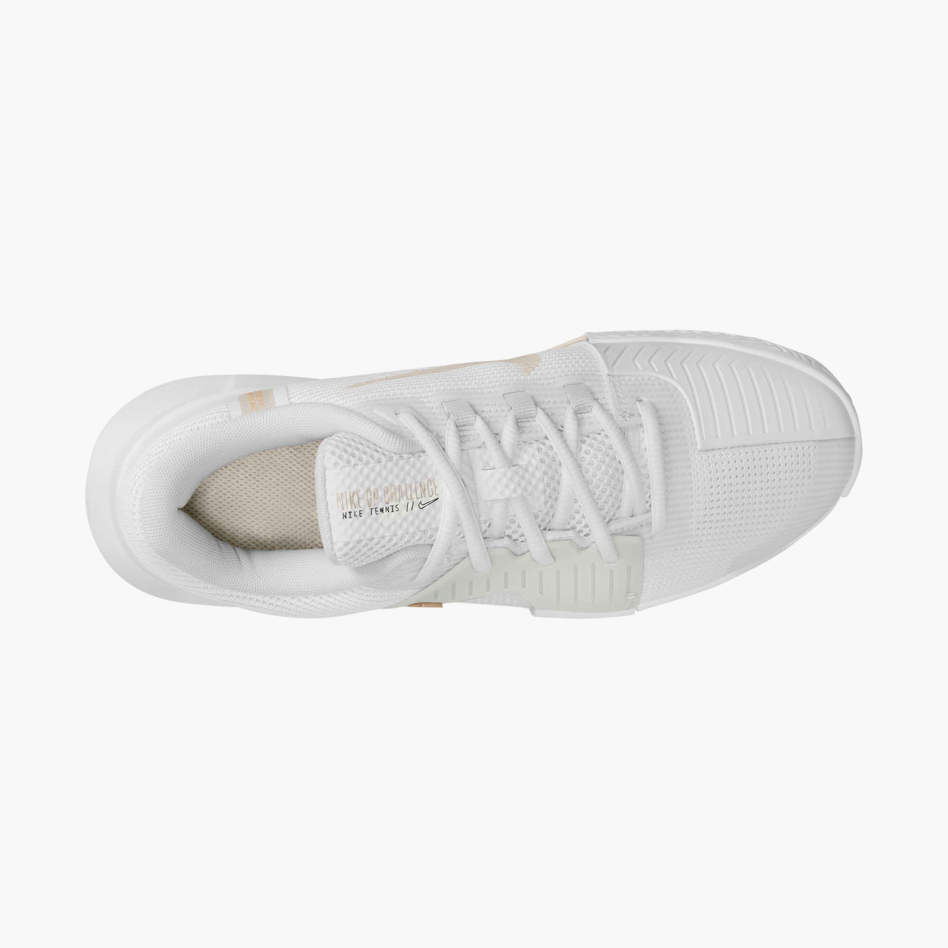 Nike Women's Zoom GP Challenge 1.5 Hard Court Tennis Shoes in WHITE/LT OREWOOD BRN-SUMMIT WHITE-LINEN