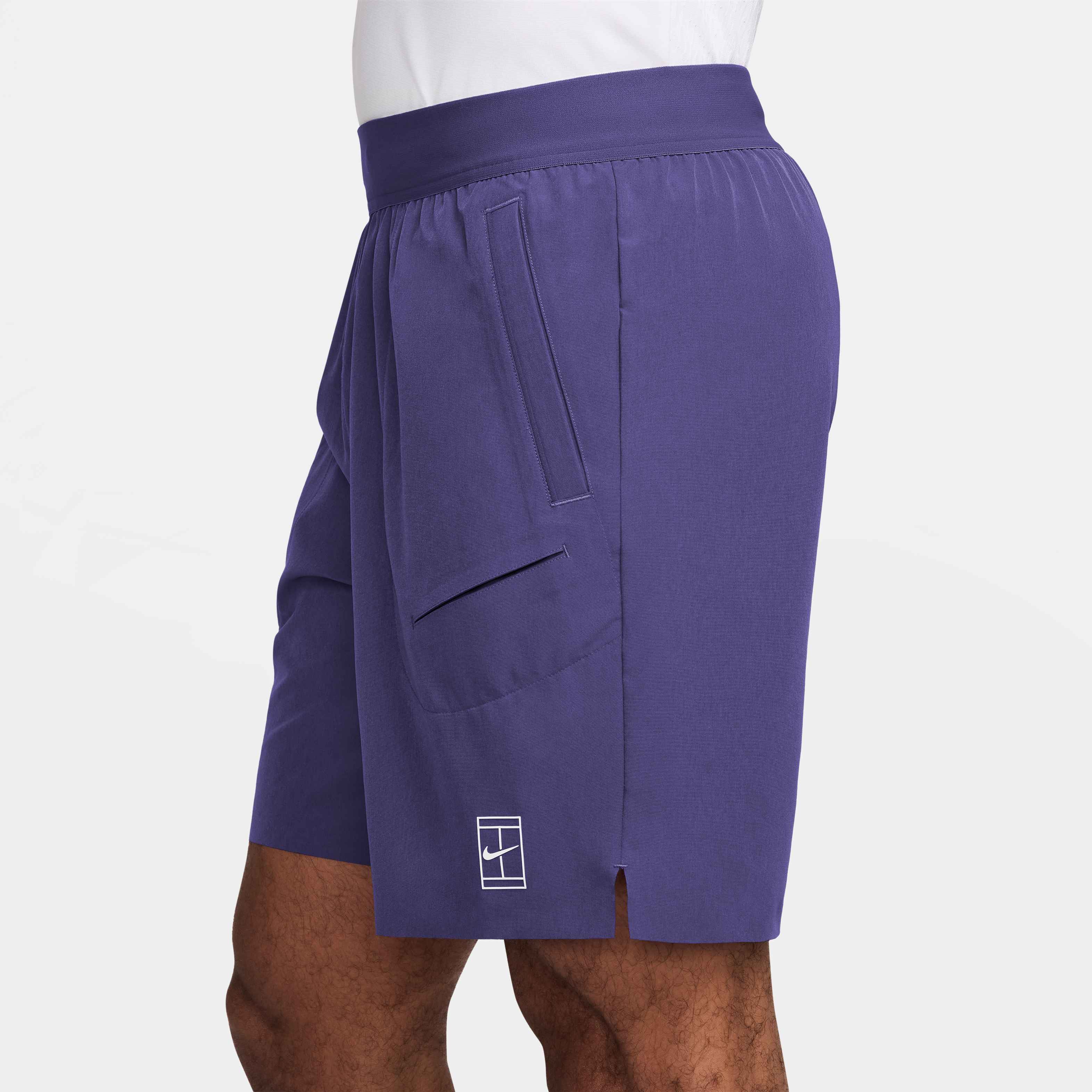 Nike Men's Court Advantage Dri-FIT 8" Tennis Shorts in Wild Grape/White