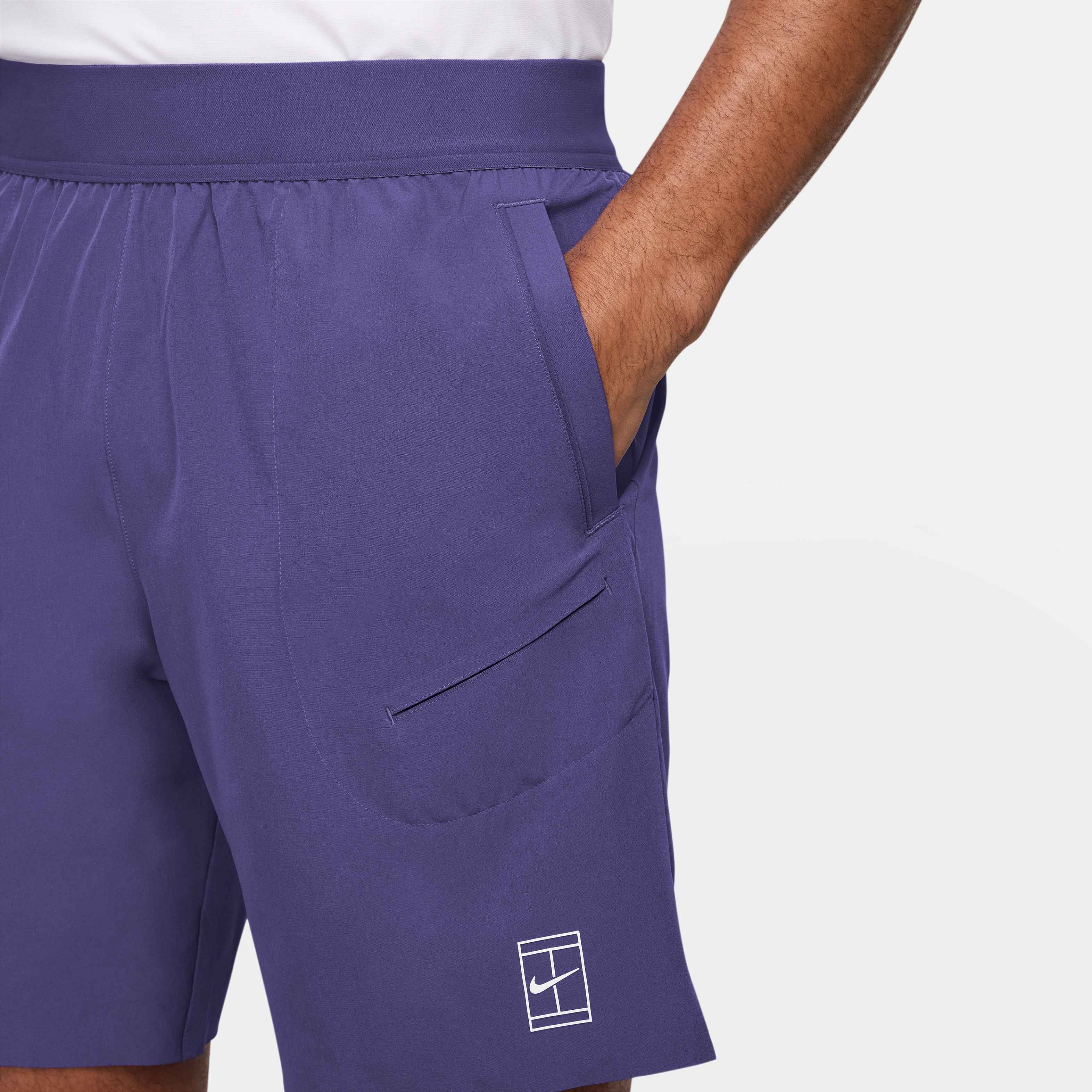 Nike Men's Court Advantage Dri-FIT 8" Tennis Shorts in Wild Grape/White