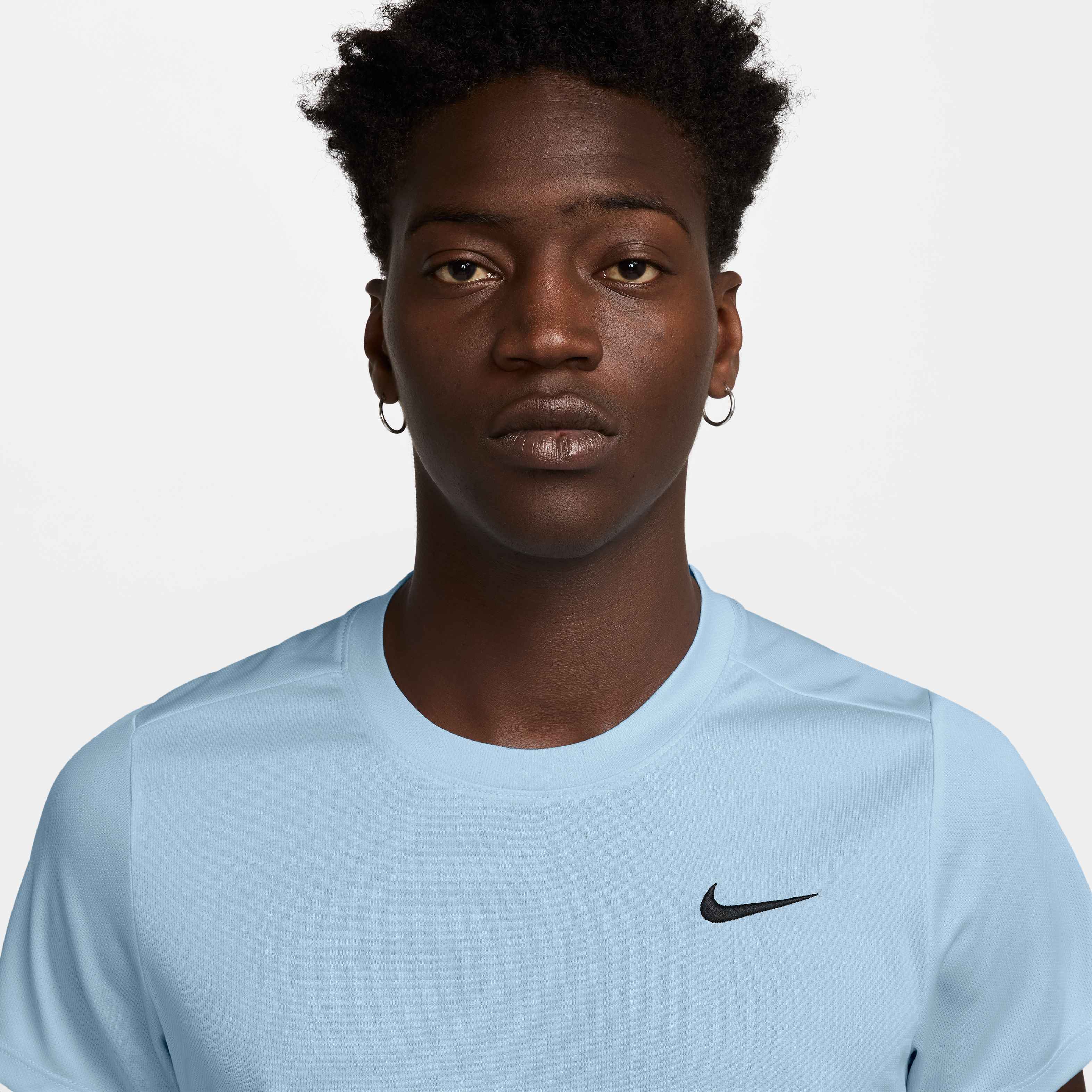 Nike Men's Court Victory Dri-FIT Tennis Top in Celestine Blue/Black