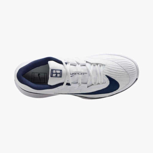 Nike Men's Vapor Pro 3 Premium Hard Court Tennis Shoes in White/White-Midnight Navy