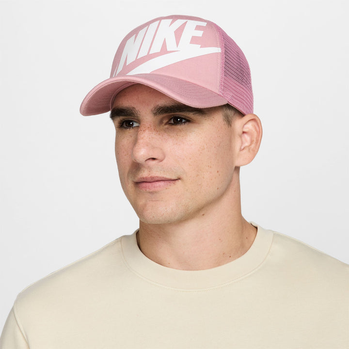 Nike Unisex Rise Structured Trucker Cap in Elemental Pink/Elemental Pink/White