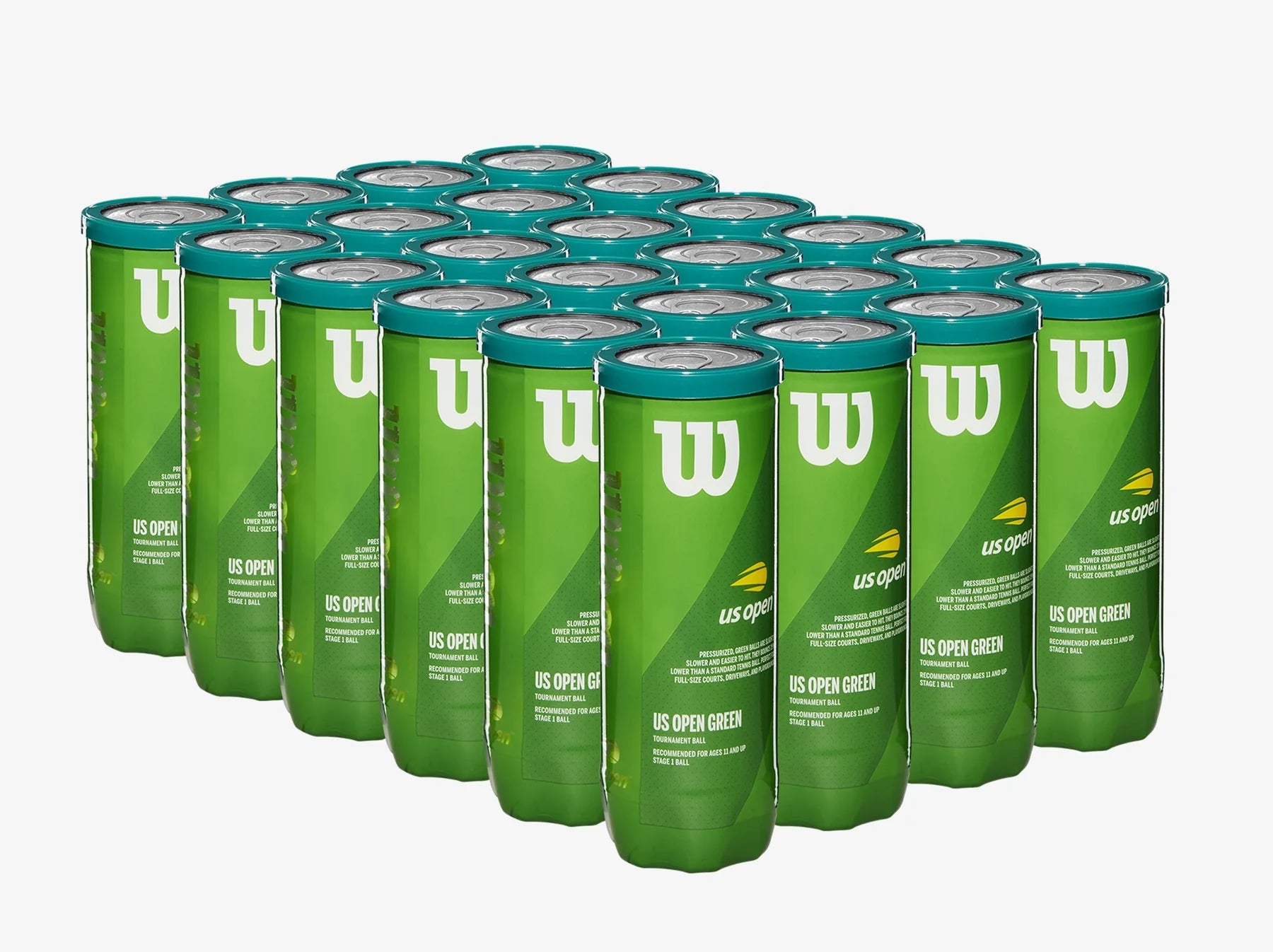 Wilson US Open Green Tournament 3 Tennis Ball Case - 24 Cans