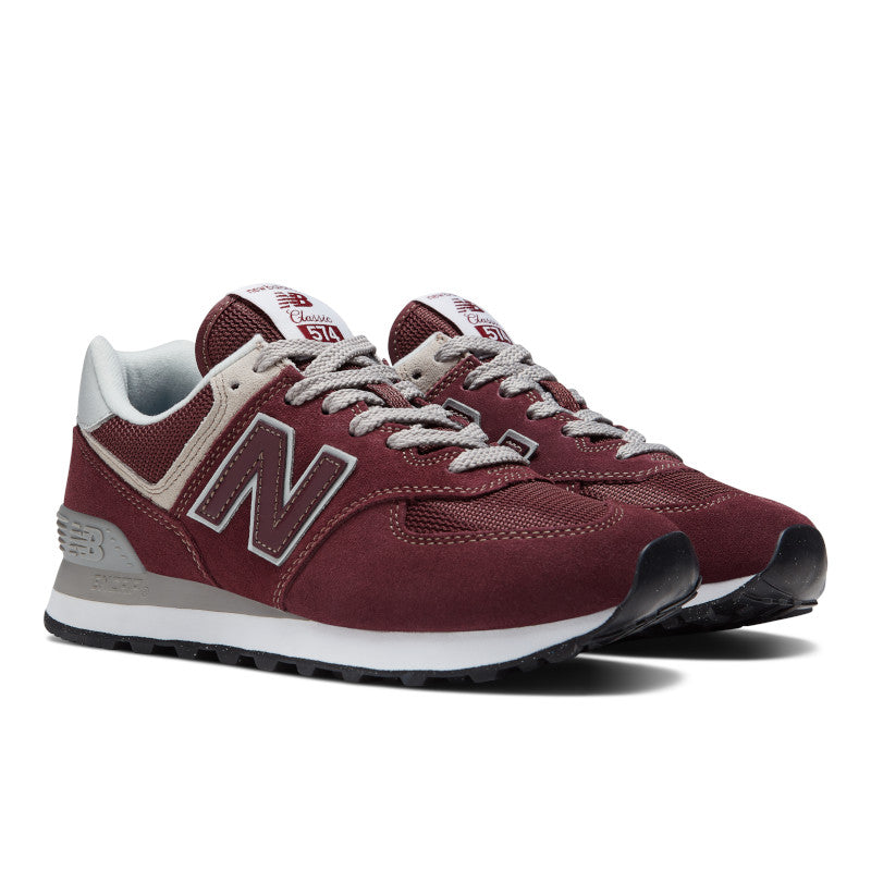 New Balance Women's 574 Core Sport Lifestyle Shoes in Burgundy