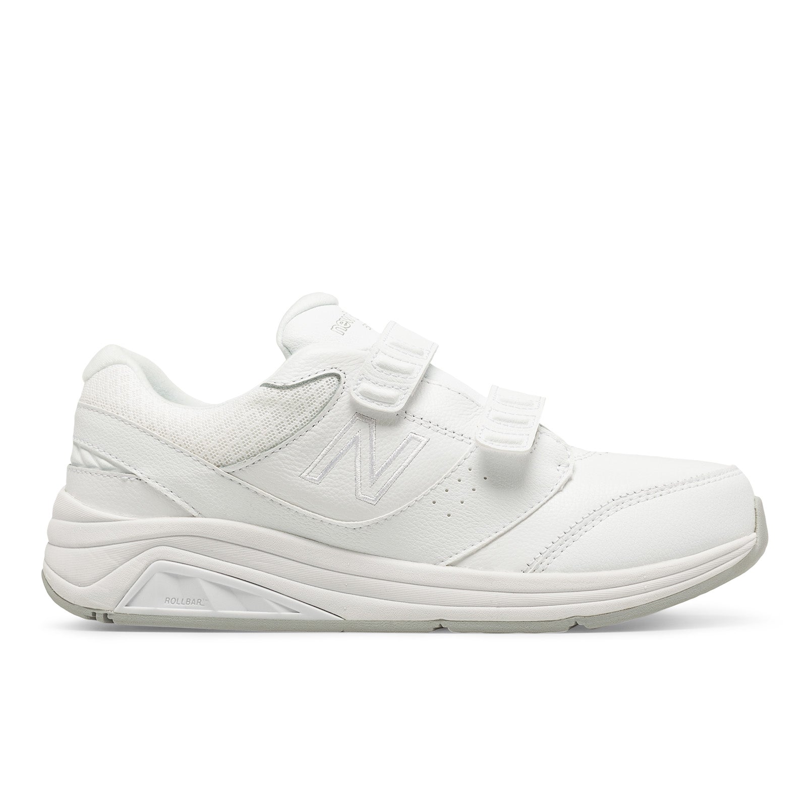 New Balance Women's Hook and Loop Leather 928v3 Walking Shoes in WHITE