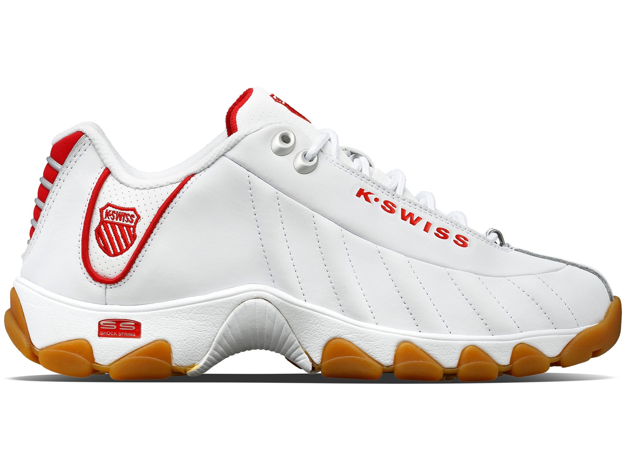 K-Swiss Men ST329 CMFCourt Shoes in White/Red/Gum