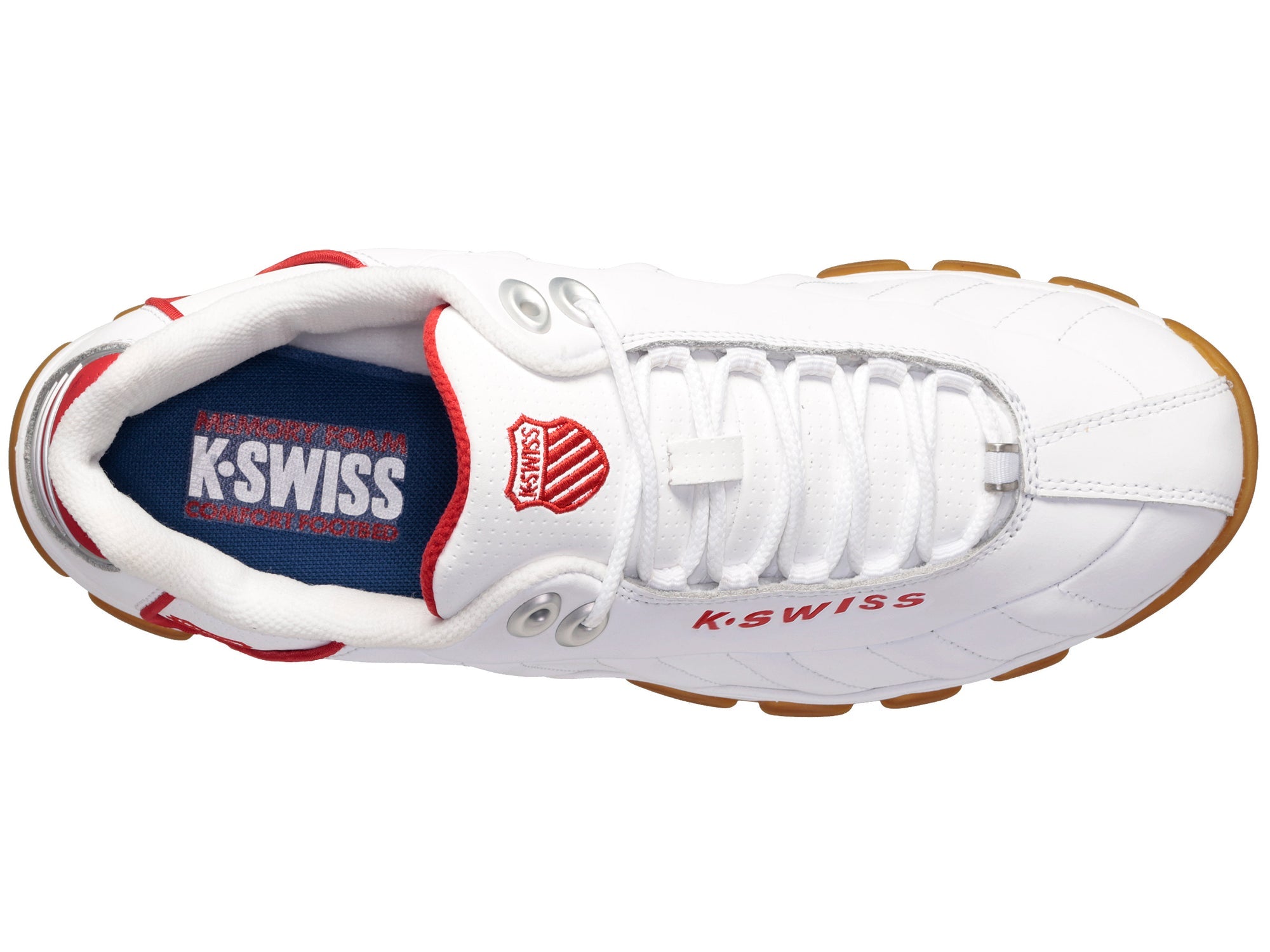K-Swiss Men ST329 CMFCourt Shoes in White/Red/Gum