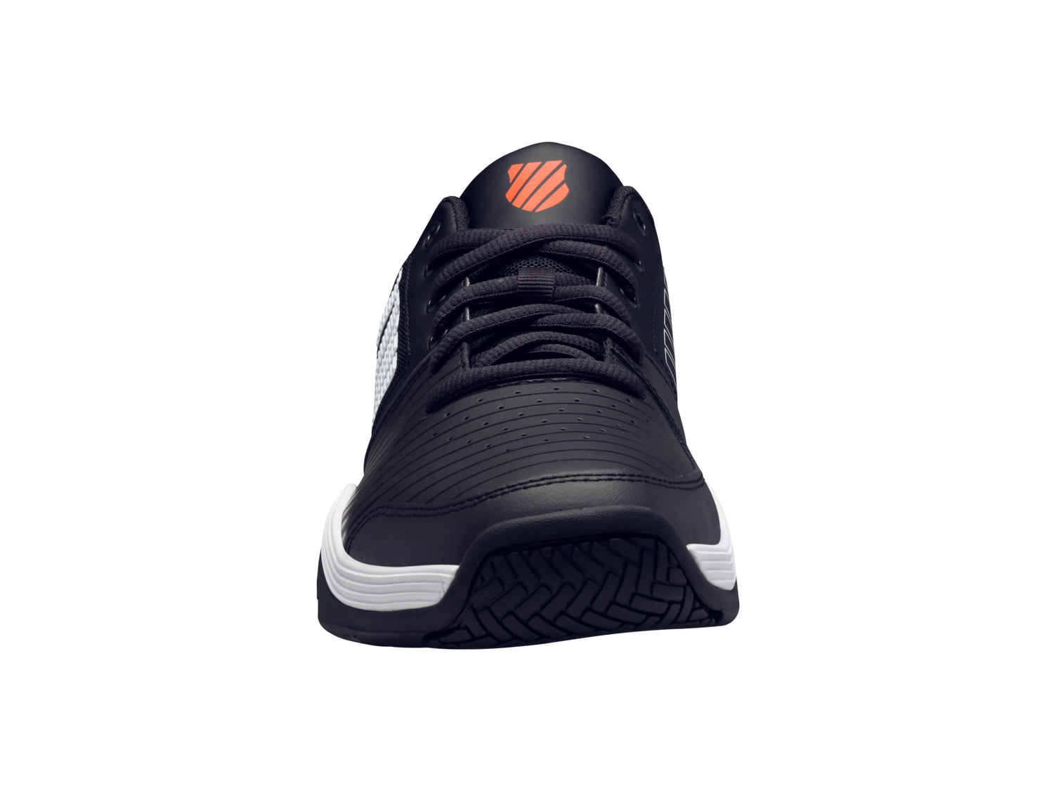 K-Swiss Men's Court Express Tennis Shoes in Jet Black/White/Spicy Orange