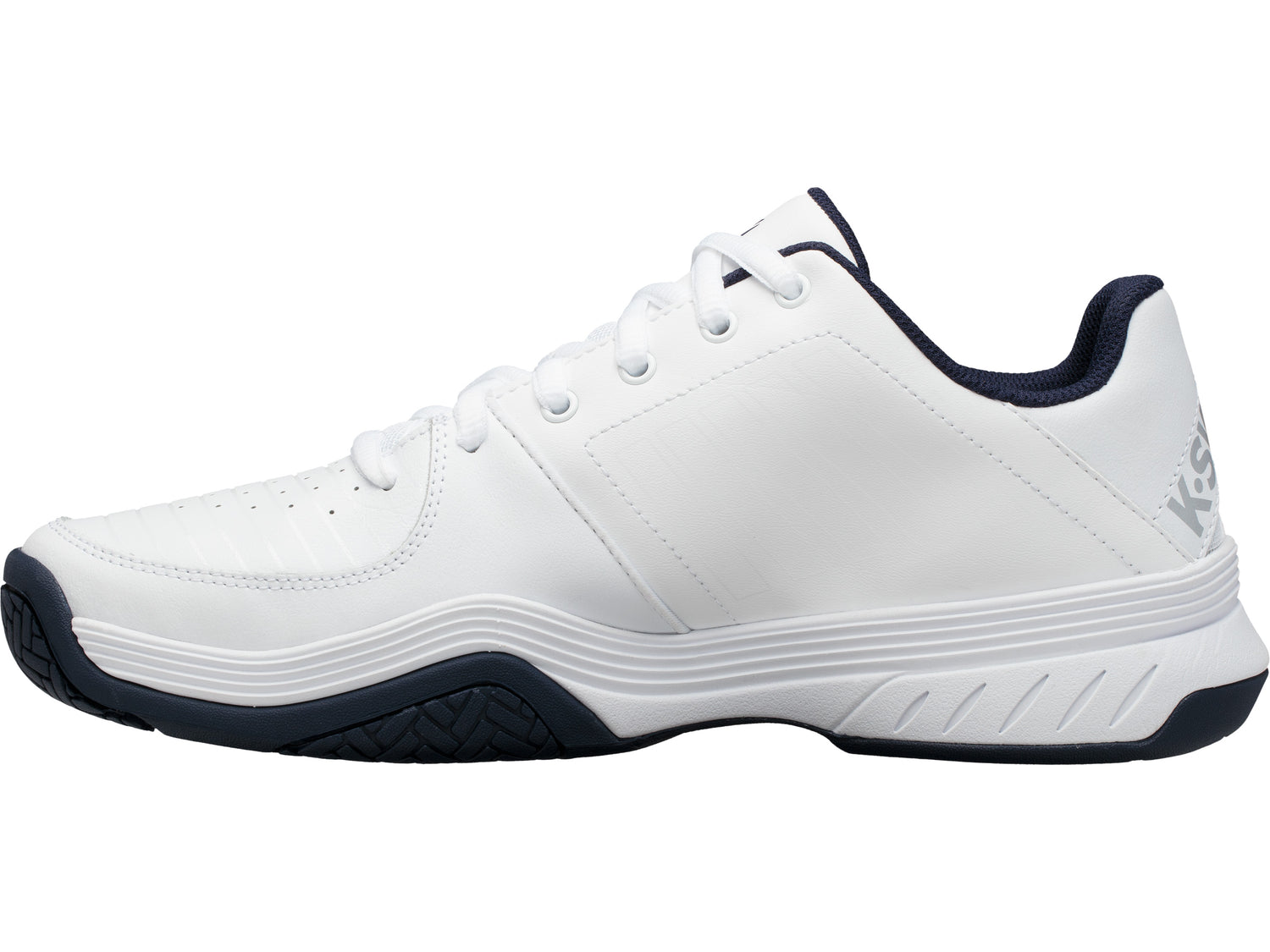 K-Swiss Men m court express hb Tennis Shoes in White/Navy