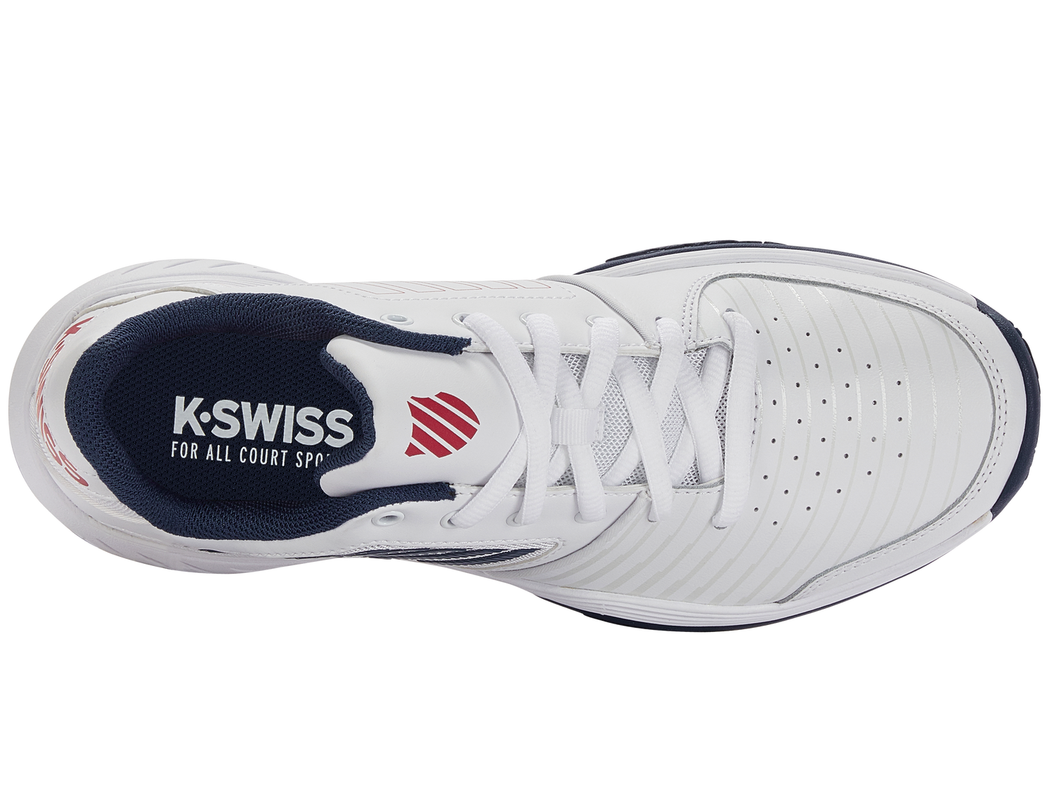 K-Swiss Men's Court Express Tennis Shoes in White/Blue Opal/Lollipop