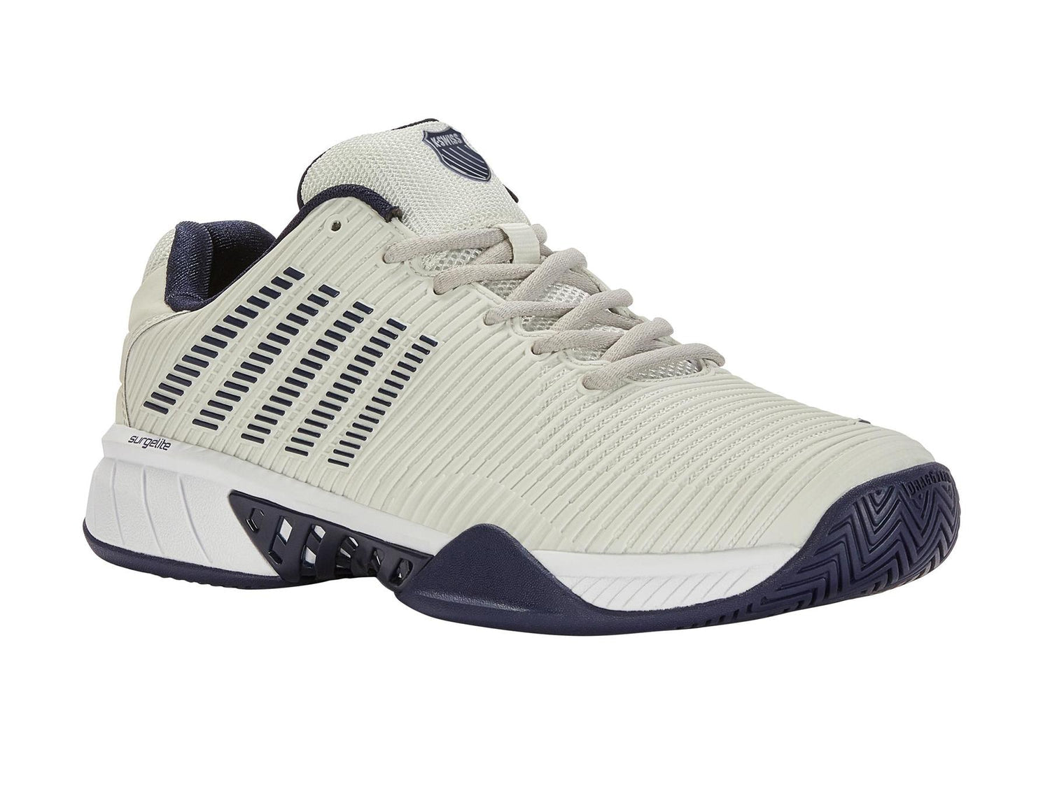 K-Swiss Men's Hypercourt Express 2 Tennis Shoes in Vaporous Gray/White/Peacoat