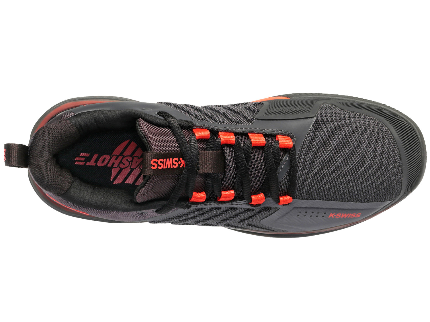 K-Swiss Men's M Ultrashot 3 Tennis Shoes in Asphalt/Jet Black/Spicy Orange