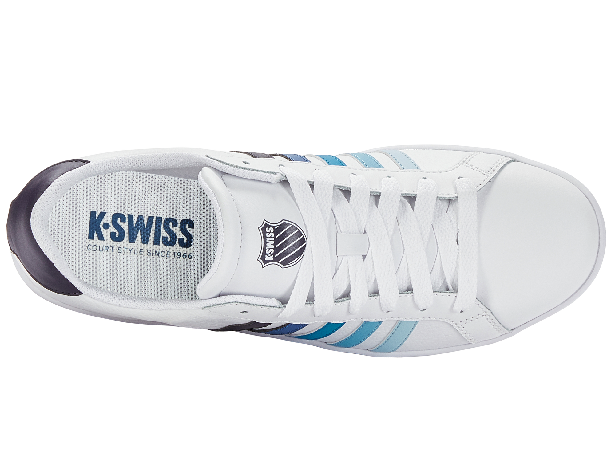 K-Swiss Men Court Tiebreak Court Shoes in White/Navy Gradient