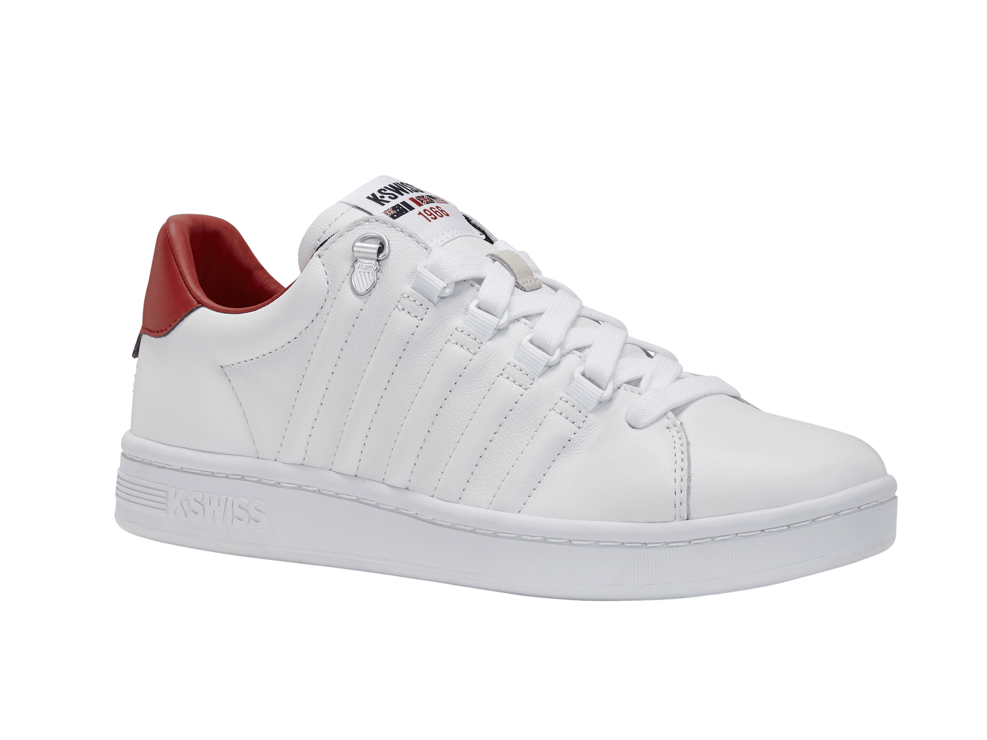 K-Swiss Men Lozan II Court Shoes in White/White/Mars Red