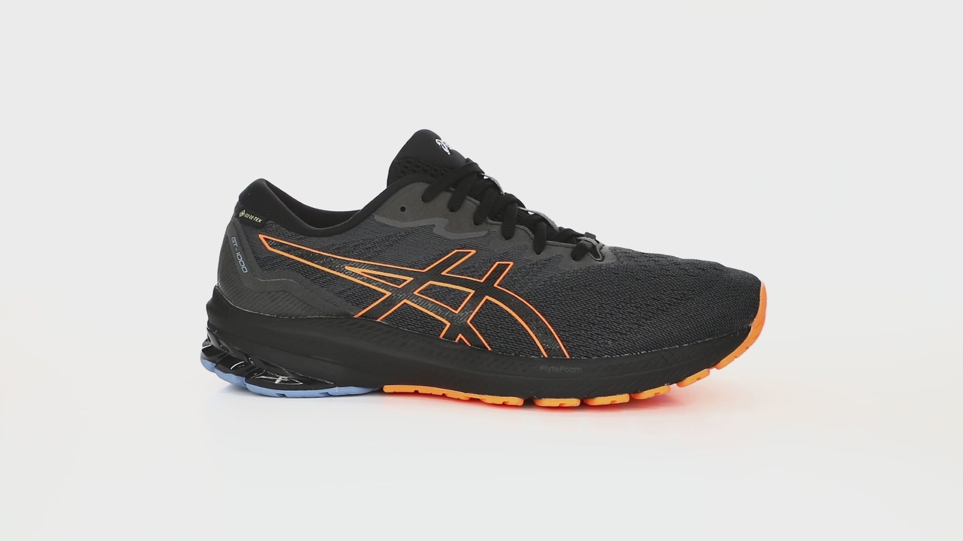Asics Men's GT-1000 11 GTX  Running Shoes in Black/Shocking Orange