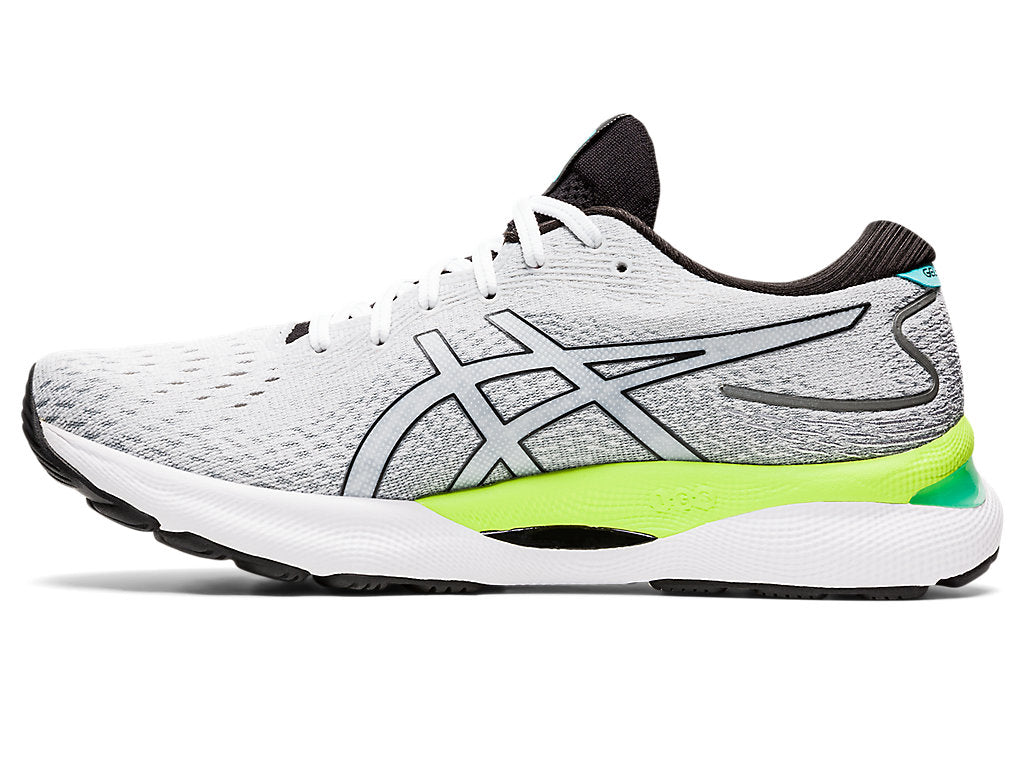 Asics Men's Gel-Nimbus 24 Running Shoes in White/Black