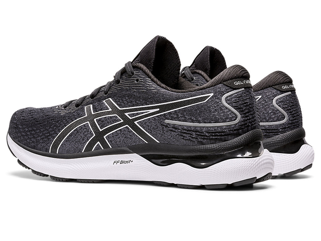 Asics Men's Gel-Nimbus 24 Wide (2E) Running Shoes in Black/White