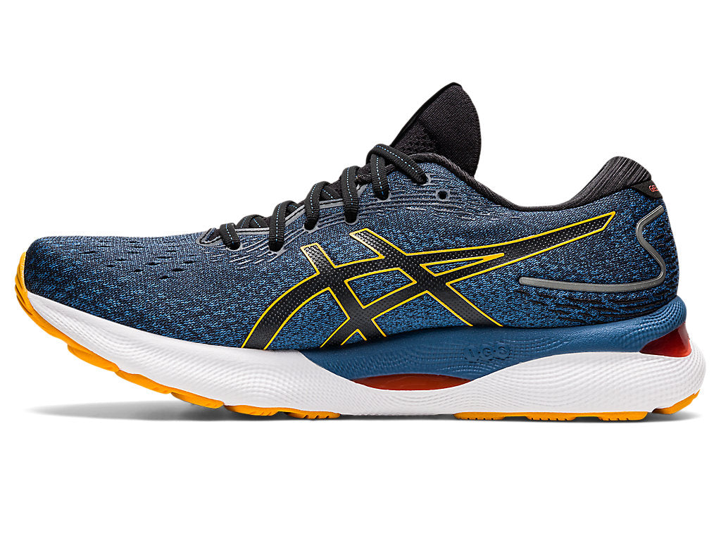 Asics Men's Gel-Nimbus 24 (2E) Wide Width Running Shoes in Azure/Amber