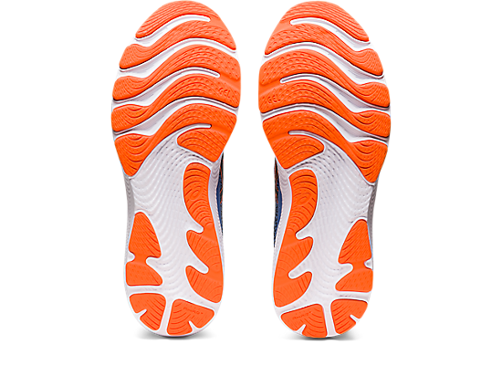 Asics Men's Gel-Cumulus 24 Wide (2E) Running Shoes in Black/Shocking Orange