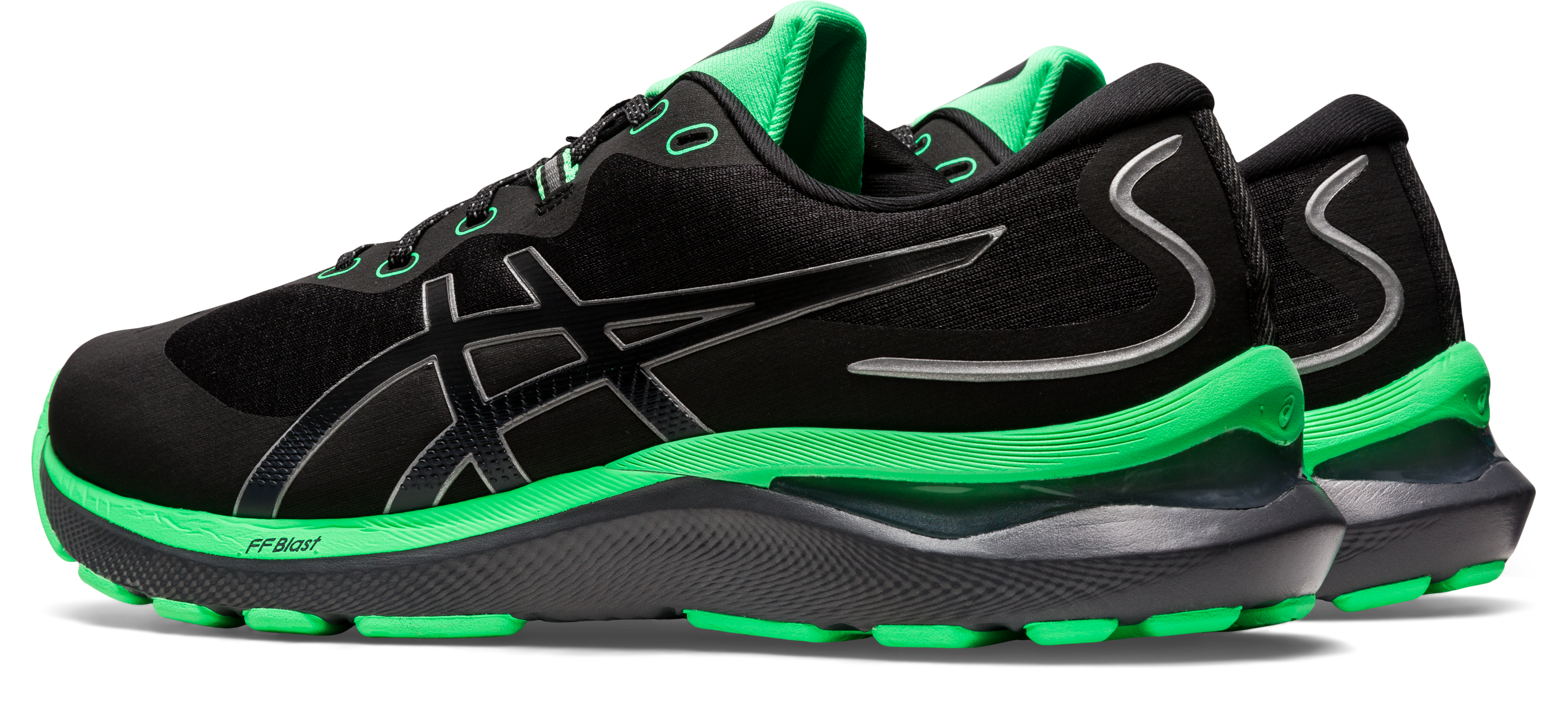 Asics Men's Gel-Cumulus 24 Lite-Show Running Shoes in Black/New Leaf