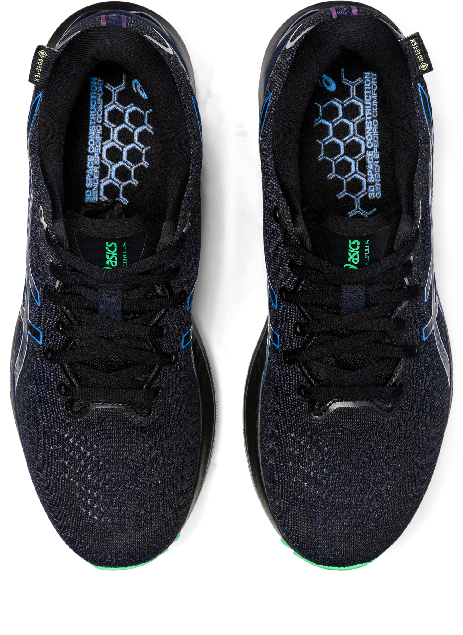 Asics Men's Gel-Cumulus 24 GTX Running Shoes in Black/Blue Coast