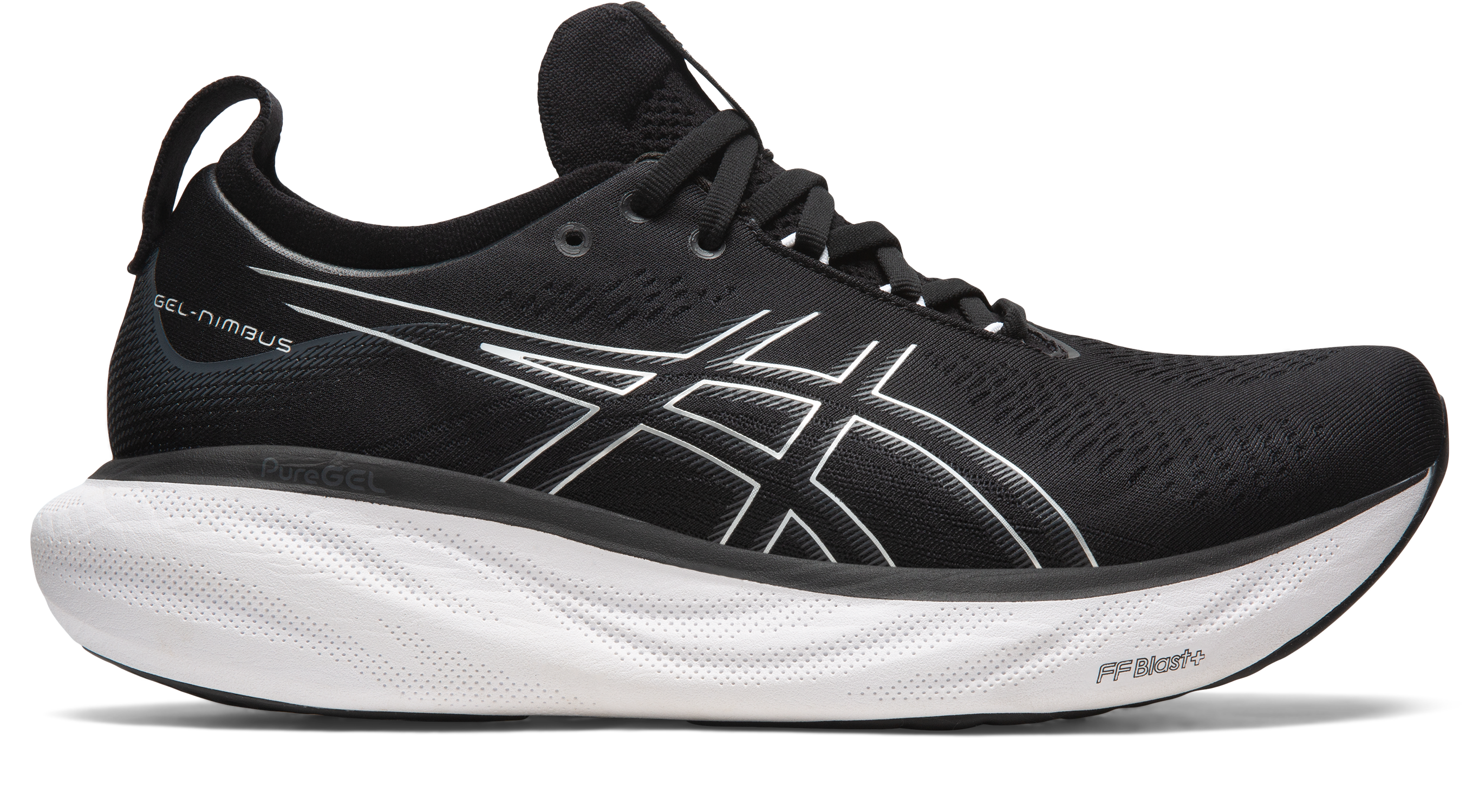 Asics Men's Gel-Nimbus 25 Running Shoes in Black/Pure Silver