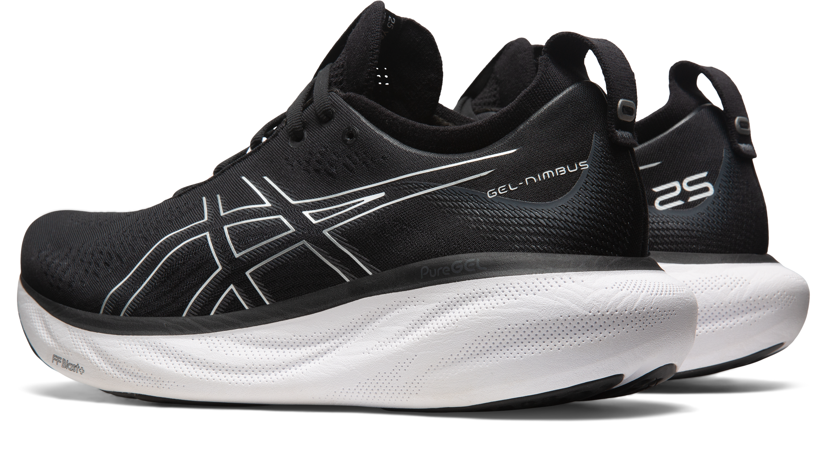 Asics Men's Gel-Nimbus 25 Extra Wide (4E) Running Shoes in Black/Pure Silver