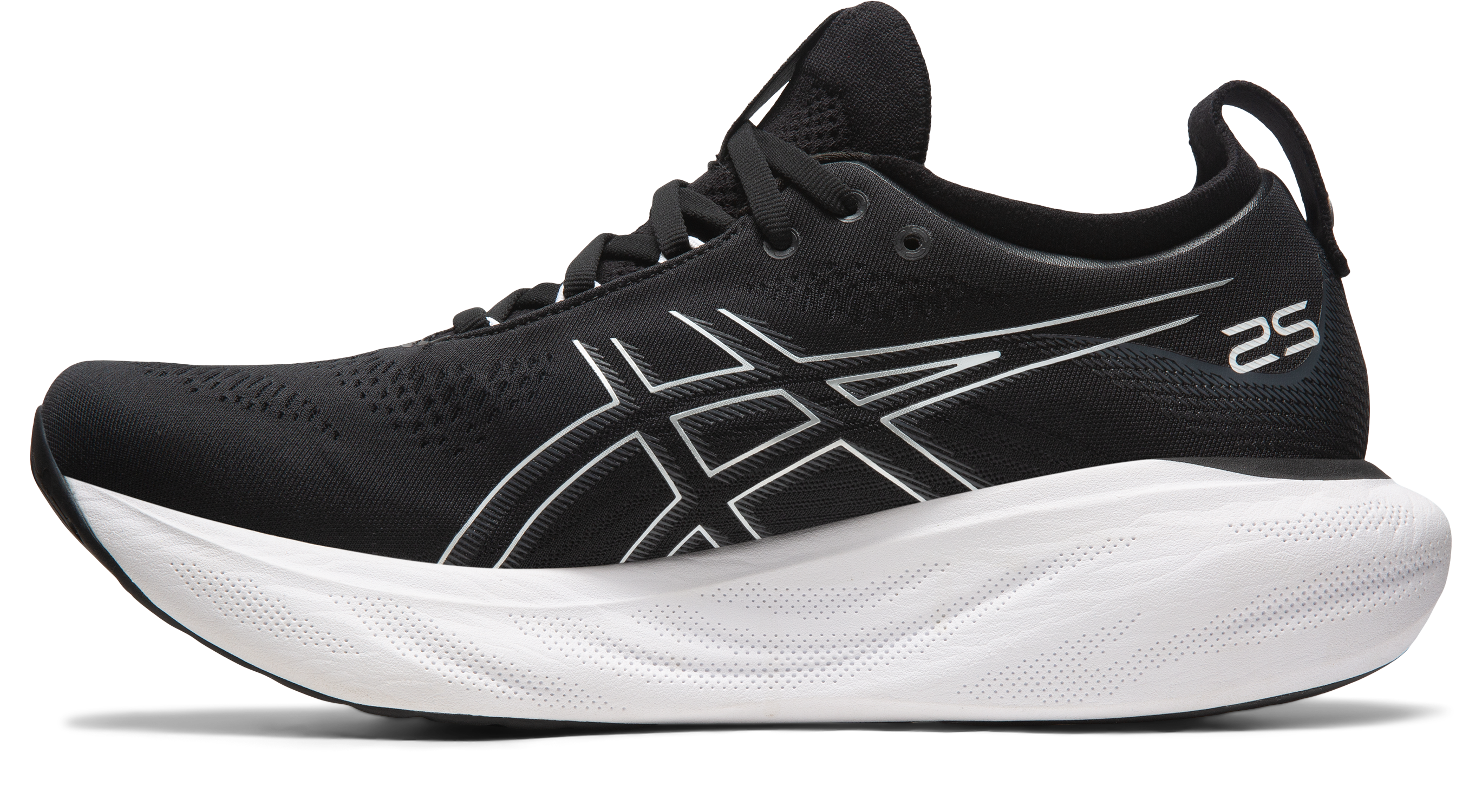 Asics Men's Gel-Nimbus 25 Extra Wide (4E) Running Shoes in Black/Pure Silver