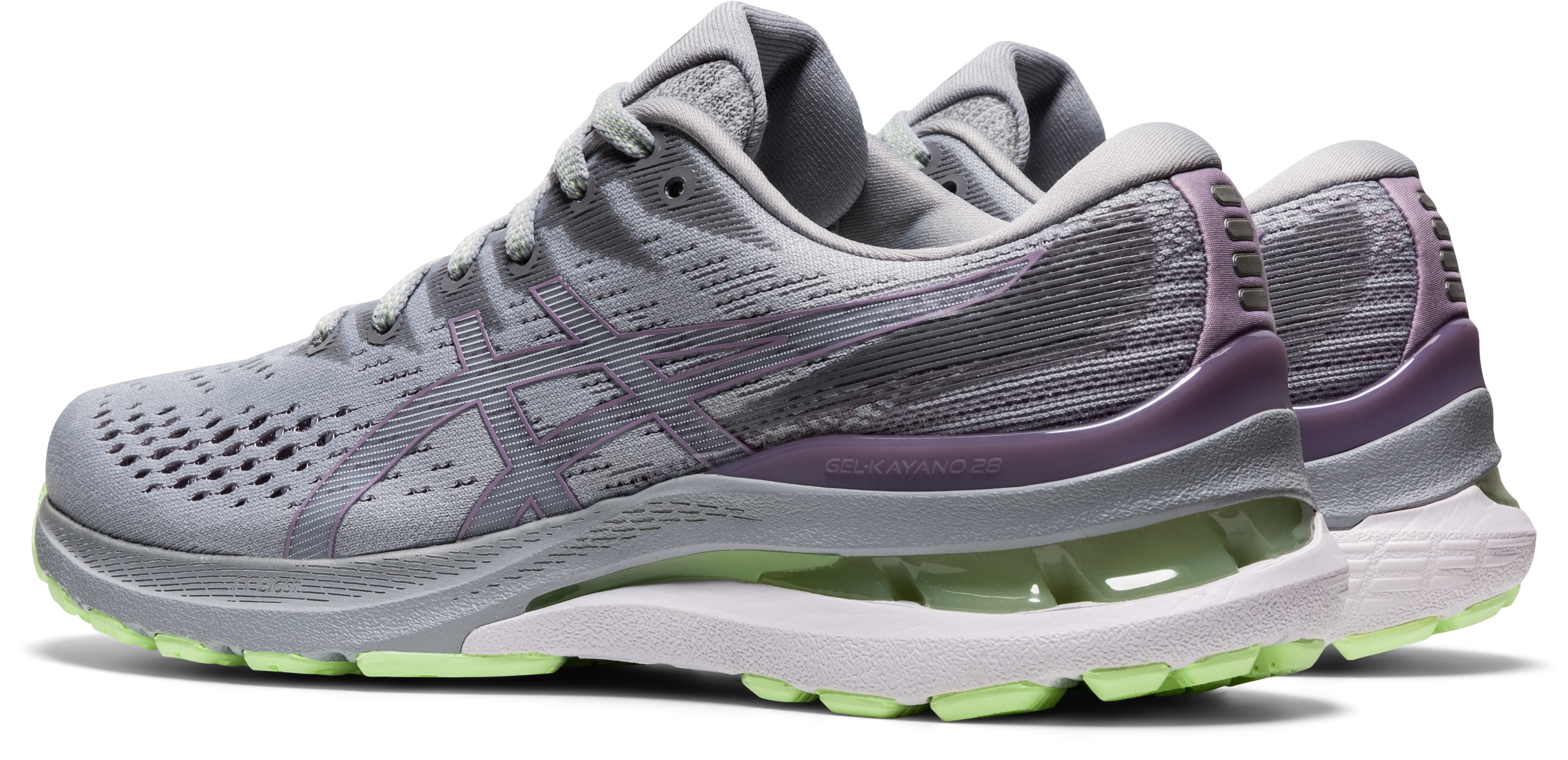 Asics Women's Gel-Kayano 28 Running Shoes in Piedmont Grey/Soft Lavender