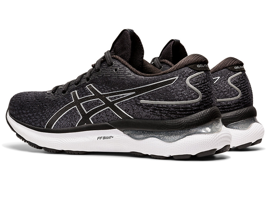 Asics Women's Gel-Nimbus 24 Running Shoes in Black/Pure Silver