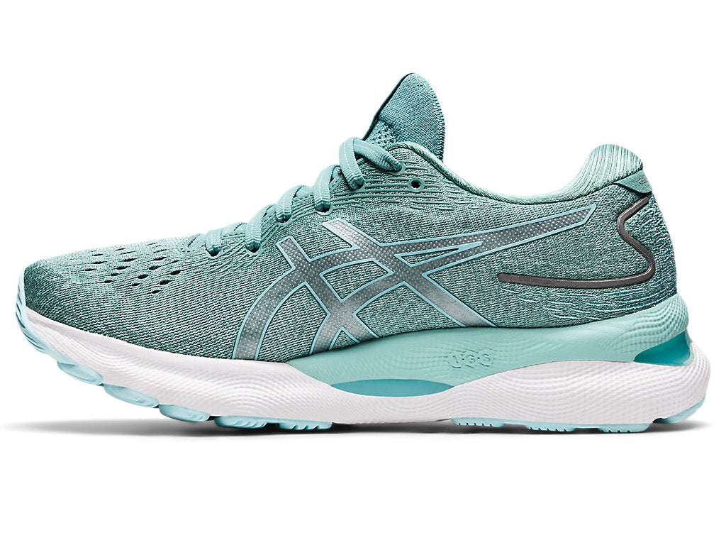 Asics Women's Gel-Nimbus 24 Running Shoes in Sage/Clear Blue