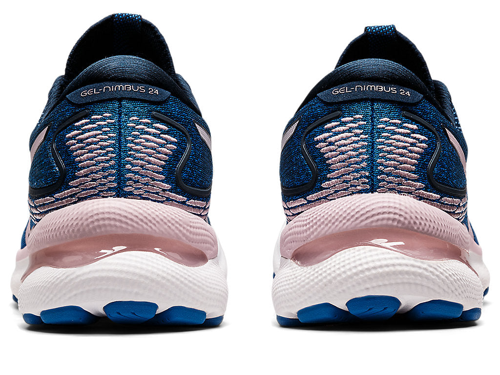 Asics Women's Gel-Nimbus 24 Running Shoes in French Blue/Barely Rose