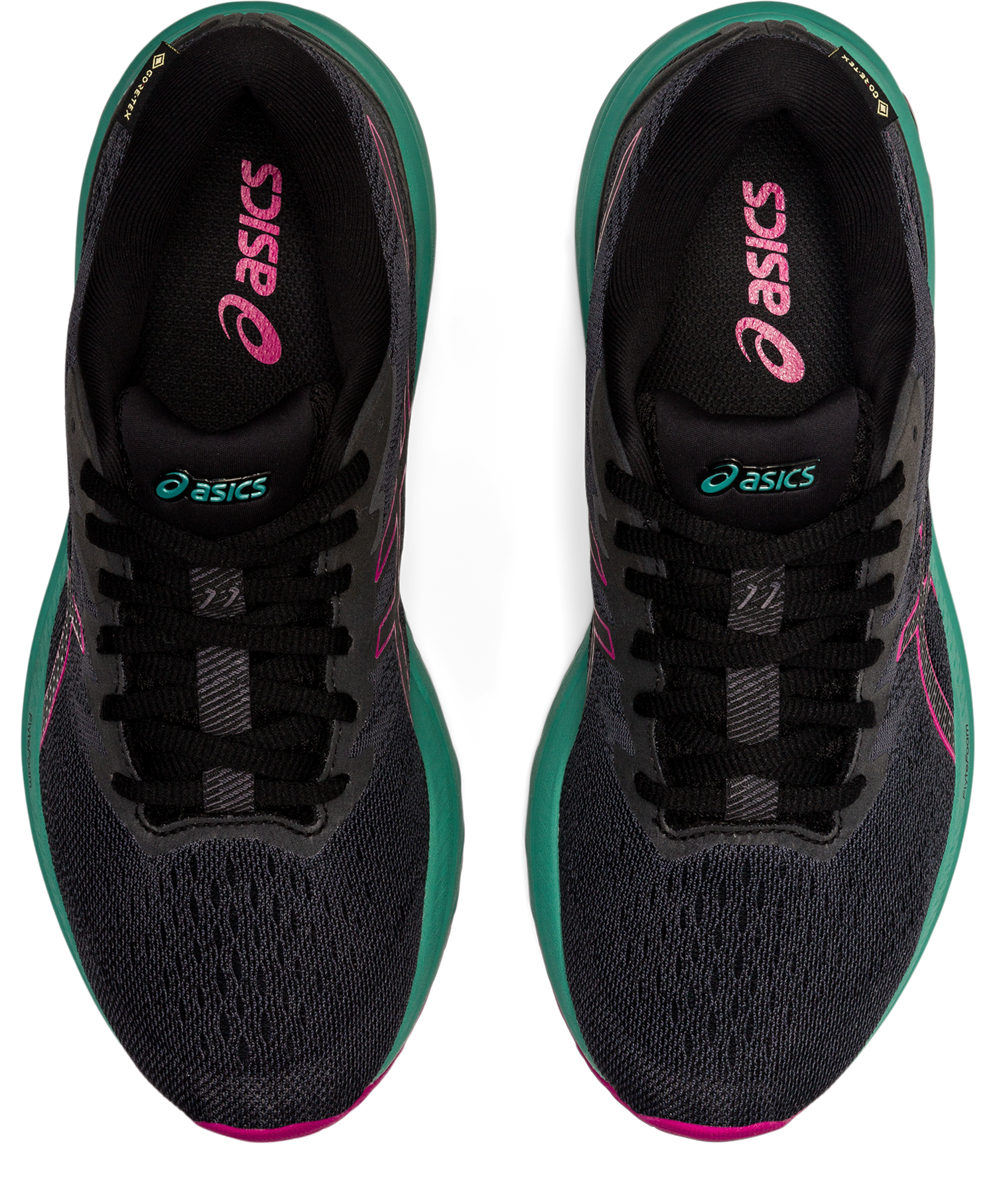 Asics Women's GT-1000 11 GTX Running Shoes in Black/Fuchsia Red