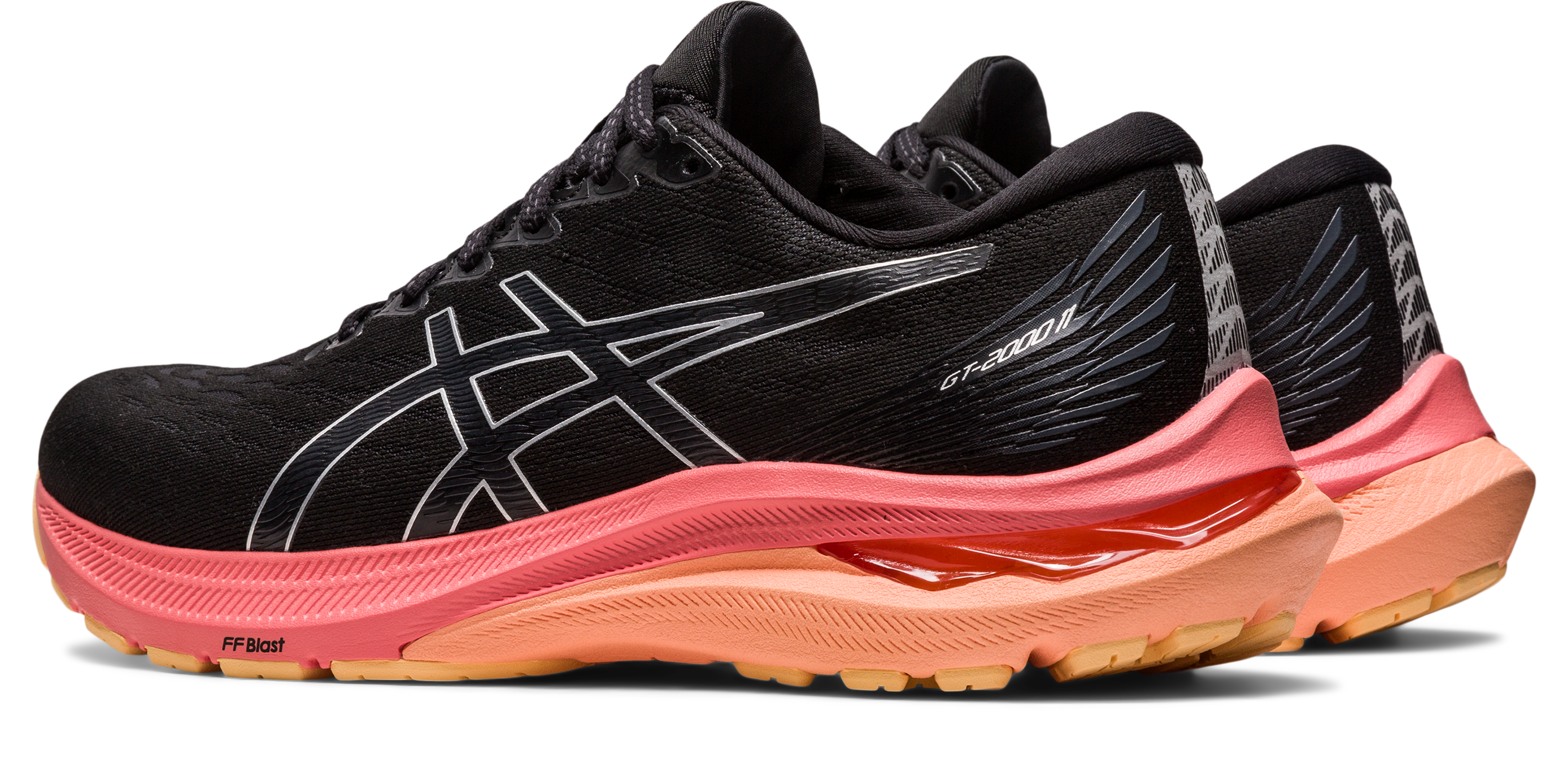 Asics Women's GT-2000 11 Wide (D) Running Shoes in Black/Pure Silver