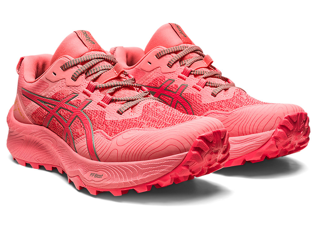 Asics Women GEL-Trabuco 11 Running Shoes In Pink Grapefruit/Ivy