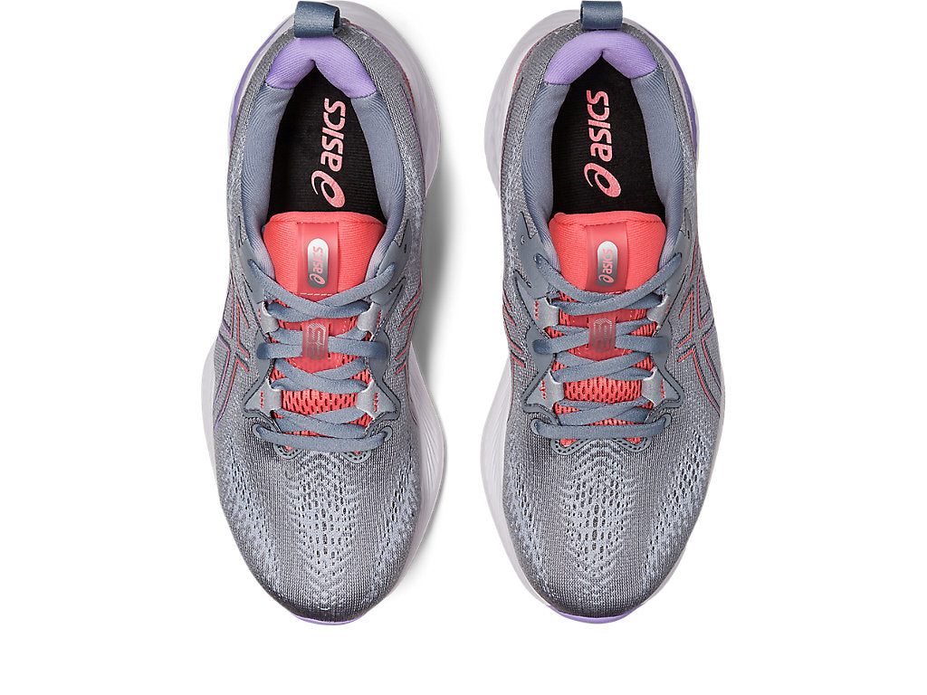 Asics Women's Gel Cumulus 25 Running Shoes in Sheet Rock/Papaya